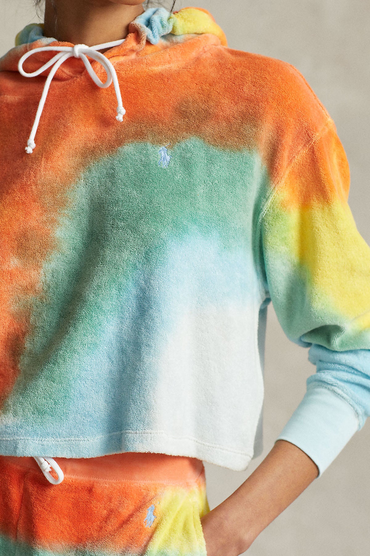 Polo Ralph Lauren Kapüşonlu Batik Crop Havlu Sweatshirt-Libas Trendy Fashion Store