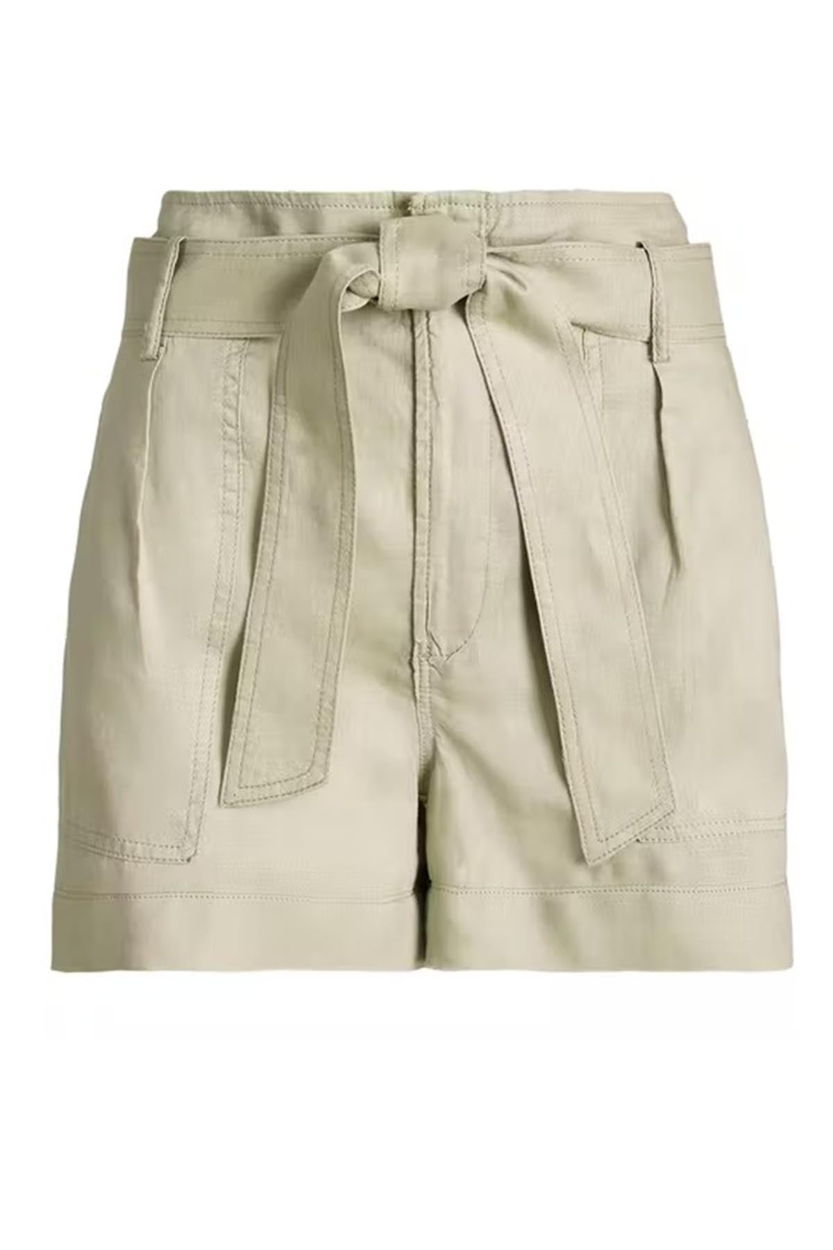 Polo Ralph Lauren Belden Kuşaklı Yüksek Bel Keten Şort-Libas Trendy Fashion Store