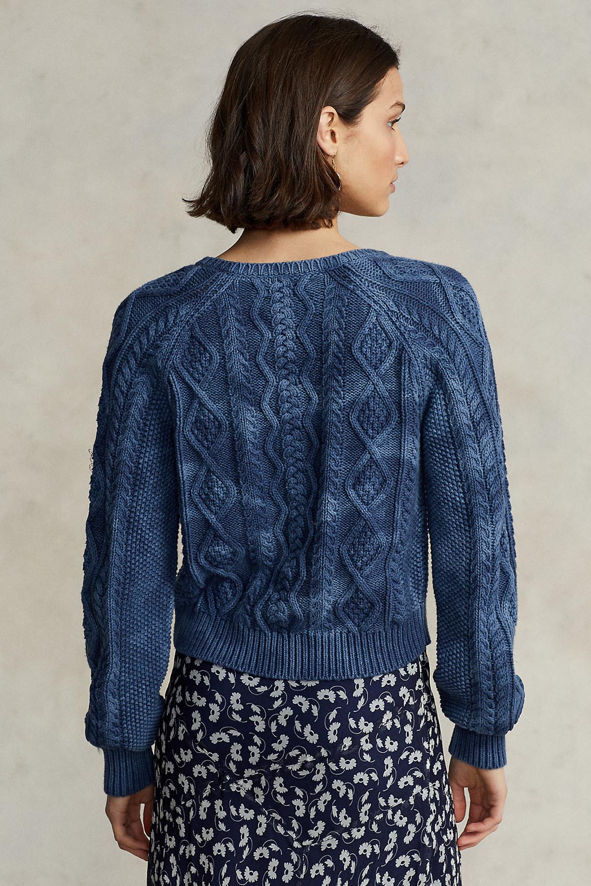 Polo Ralph Lauren Yıkama Efektli Saç Örgü Triko Ceket-Libas Trendy Fashion Store