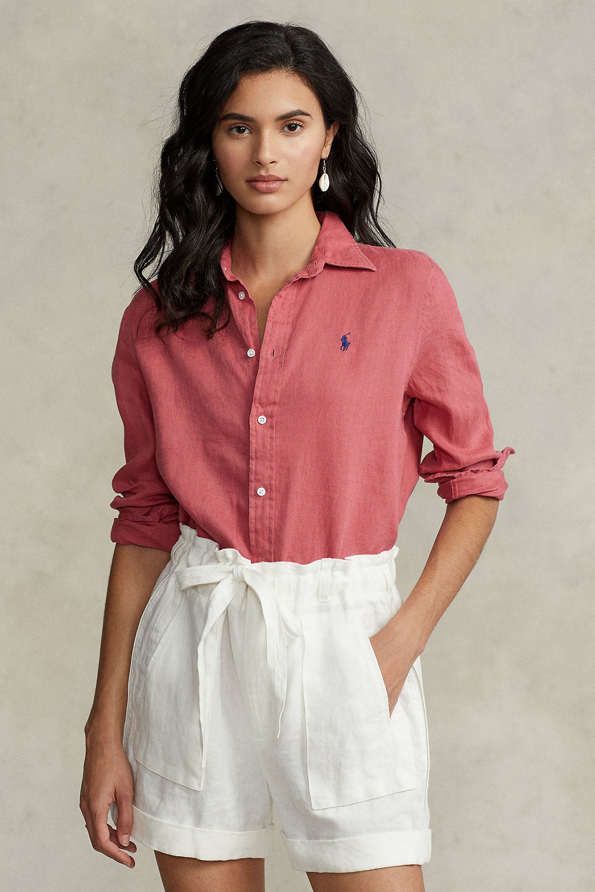 Polo Ralph Lauren Geniş Kesim Keten Gömlek-Libas Trendy Fashion Store