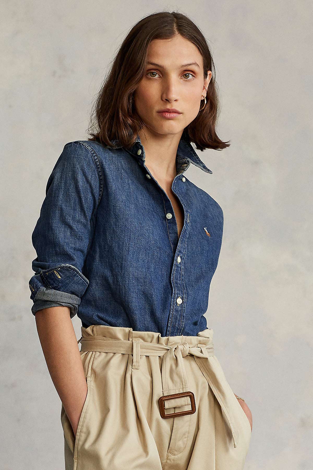 Polo Ralph Lauren Custom Fit Denim Gömlek-Libas Trendy Fashion Store