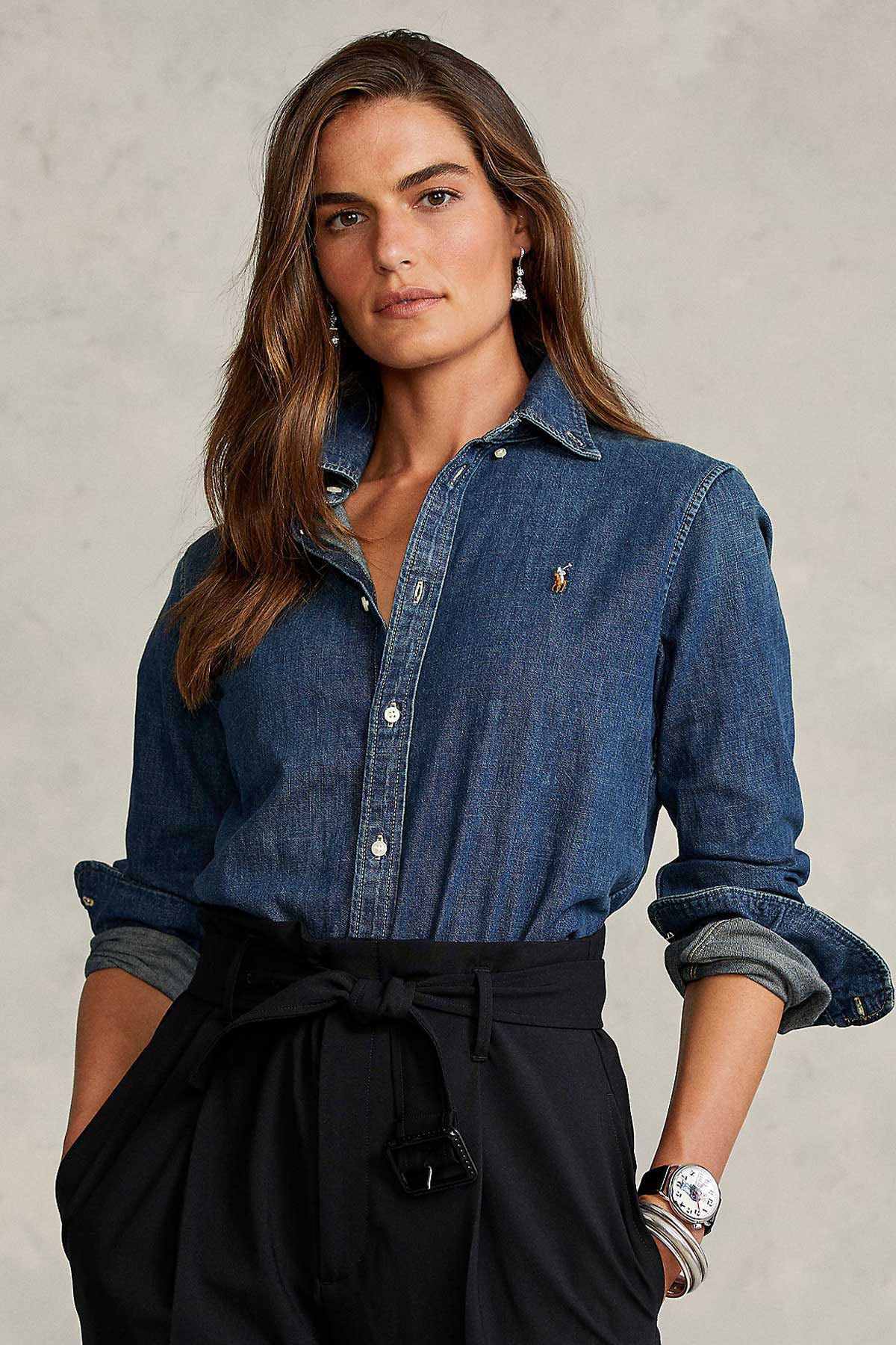 Polo Ralph Lauren Custom Fit Denim Gömlek-Libas Trendy Fashion Store