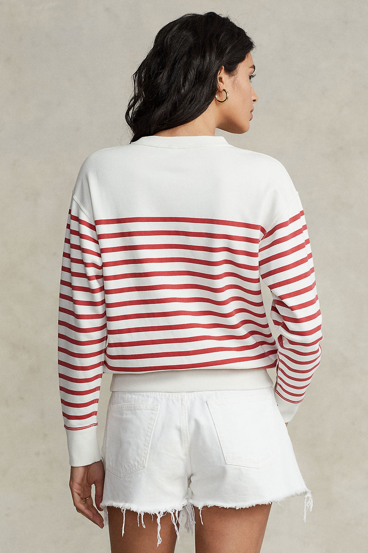 Polo Ralph Lauren Yuvarlak Yaka Çizgili Polo Bear Sweatshirt-Libas Trendy Fashion Store