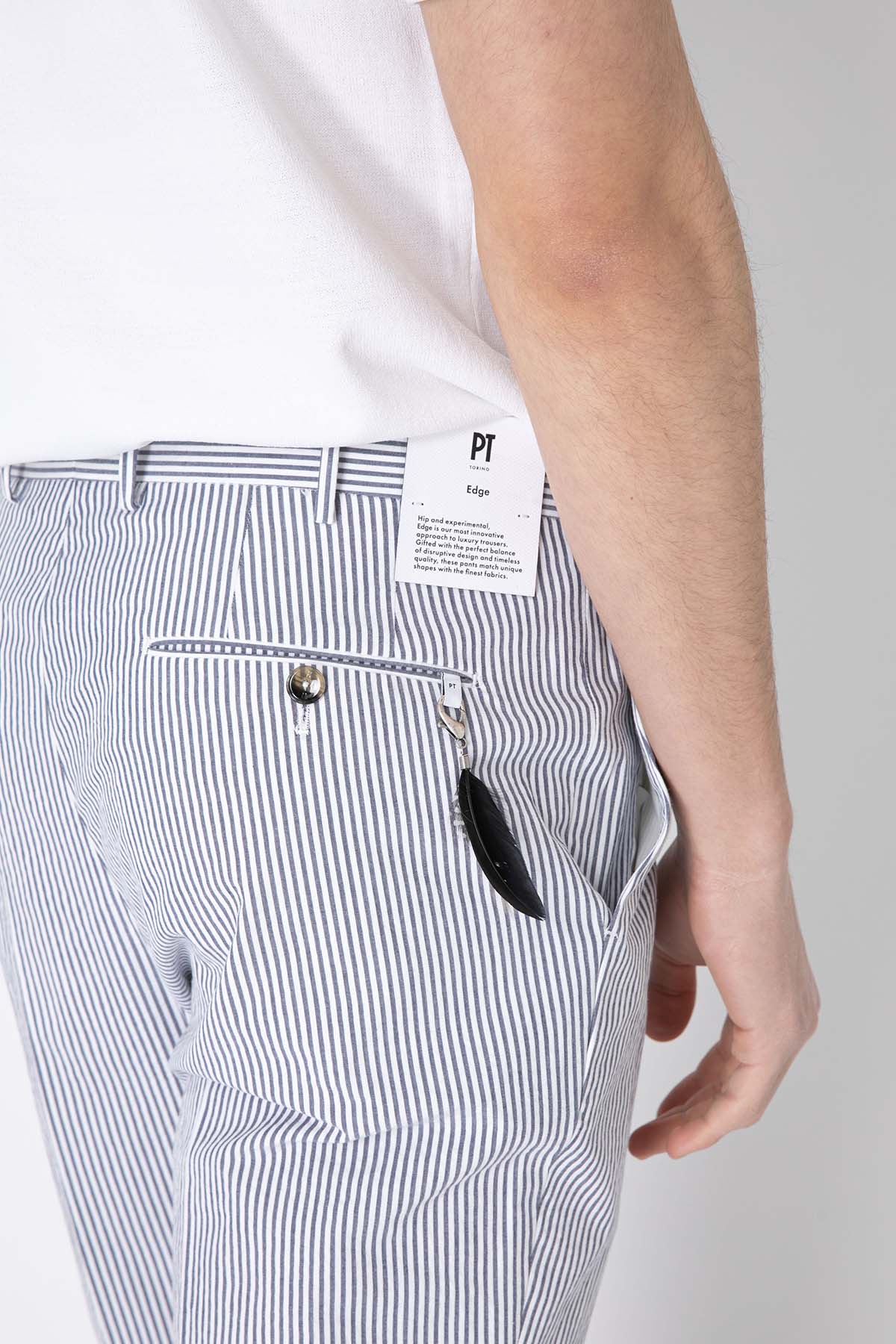 Pantaloni Torino Flicker Tek Pile Çizgili Pantolon-Libas Trendy Fashion Store