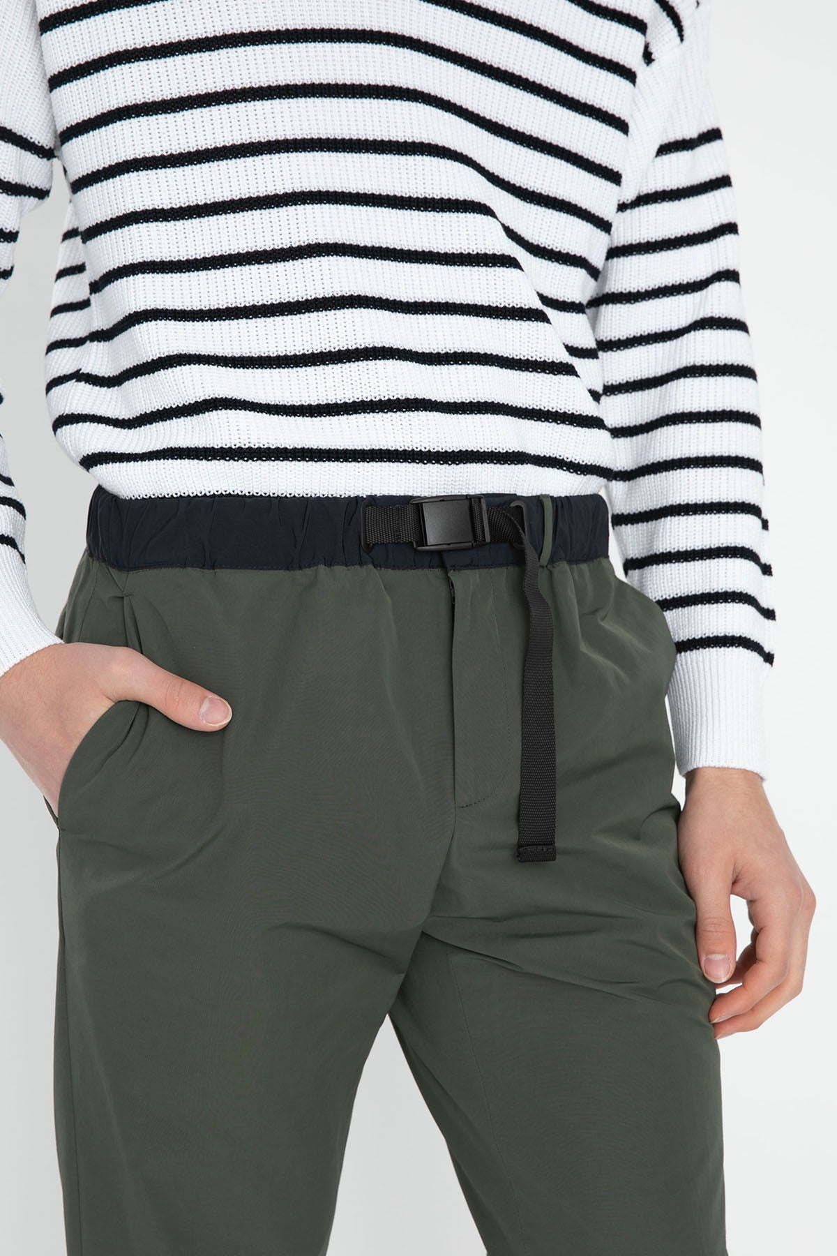 Pantaloni Torino Zeta Beli Lastikli Pantolon-Libas Trendy Fashion Store