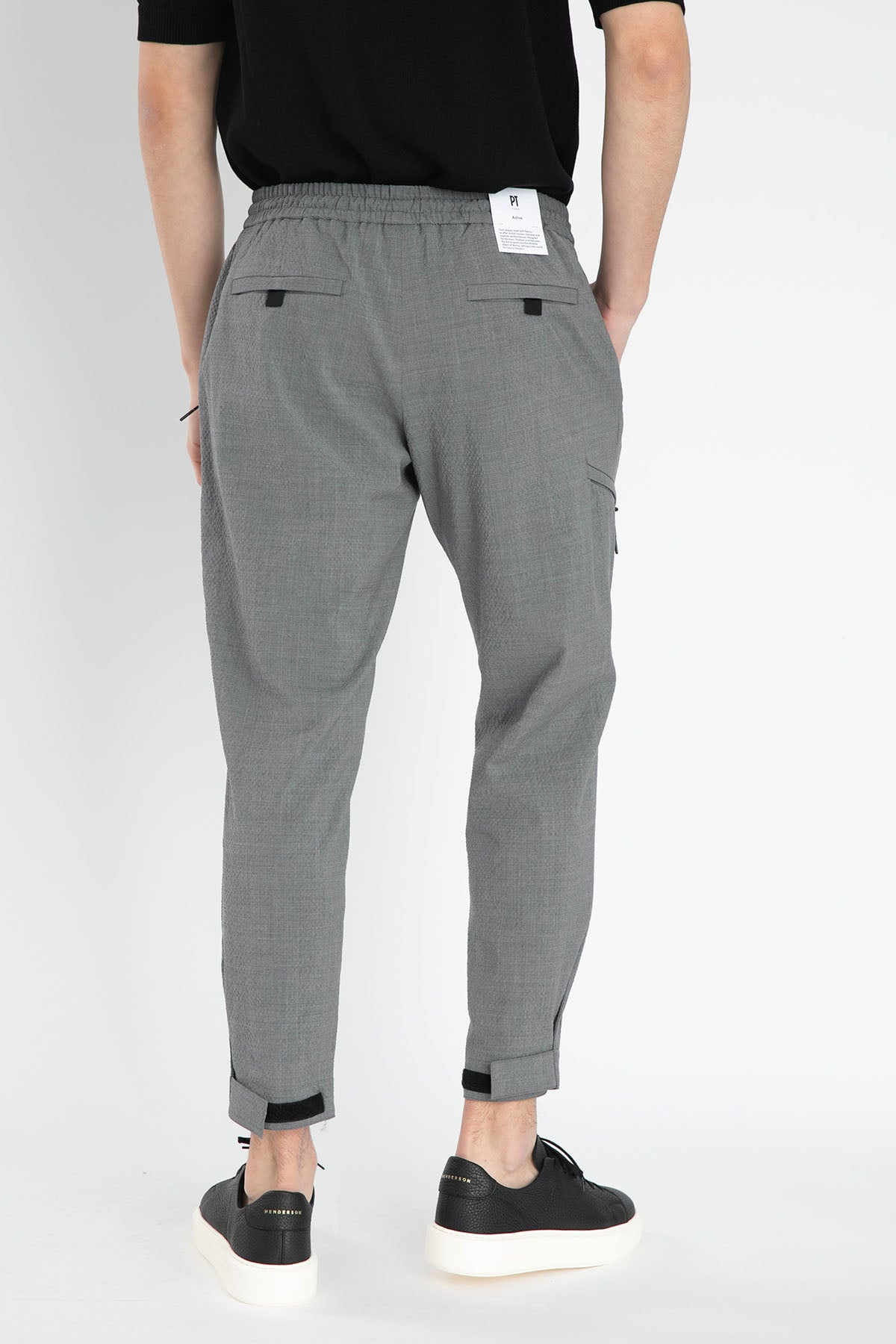 Pantaloni Torino Beli Lastikli Baggy Fit Gofre Kumaş Yün Pantolon-Libas Trendy Fashion Store