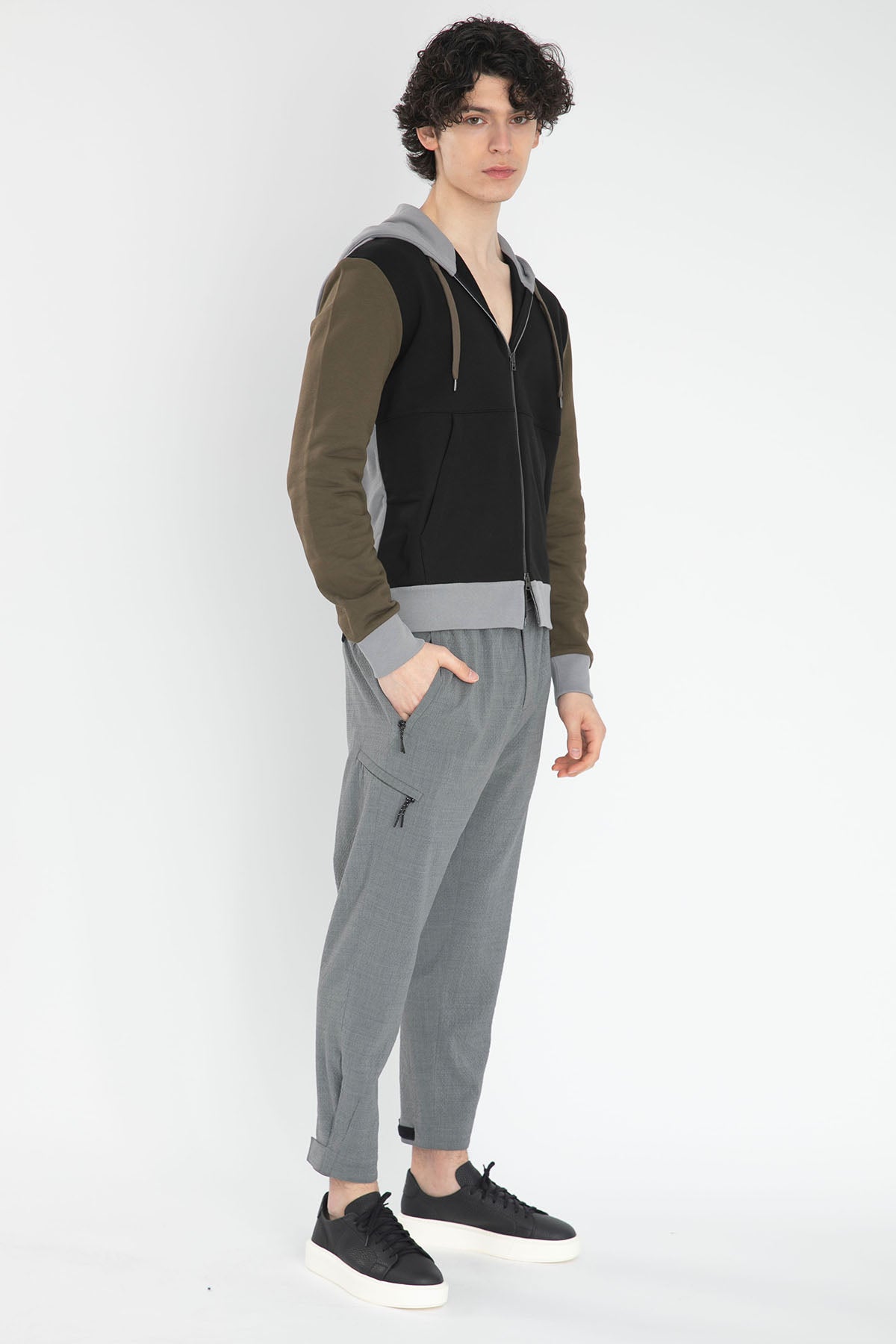 Pantaloni Torino Beli Lastikli Baggy Fit Gofre Kumaş Yün Pantolon-Libas Trendy Fashion Store