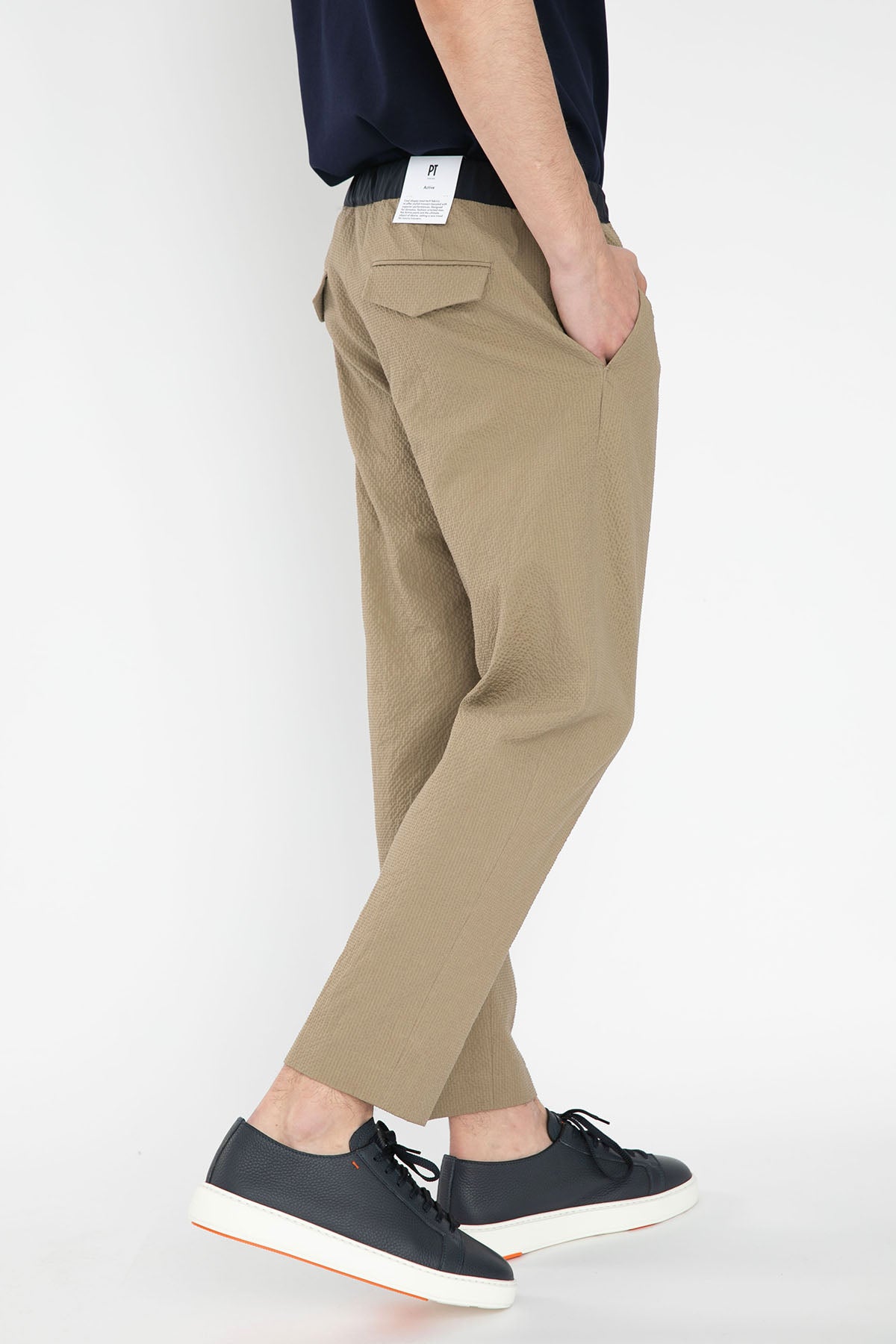 Pantaloni Torino Zeta Beli Lastikli Streç Gofre Pantolon-Libas Trendy Fashion Store