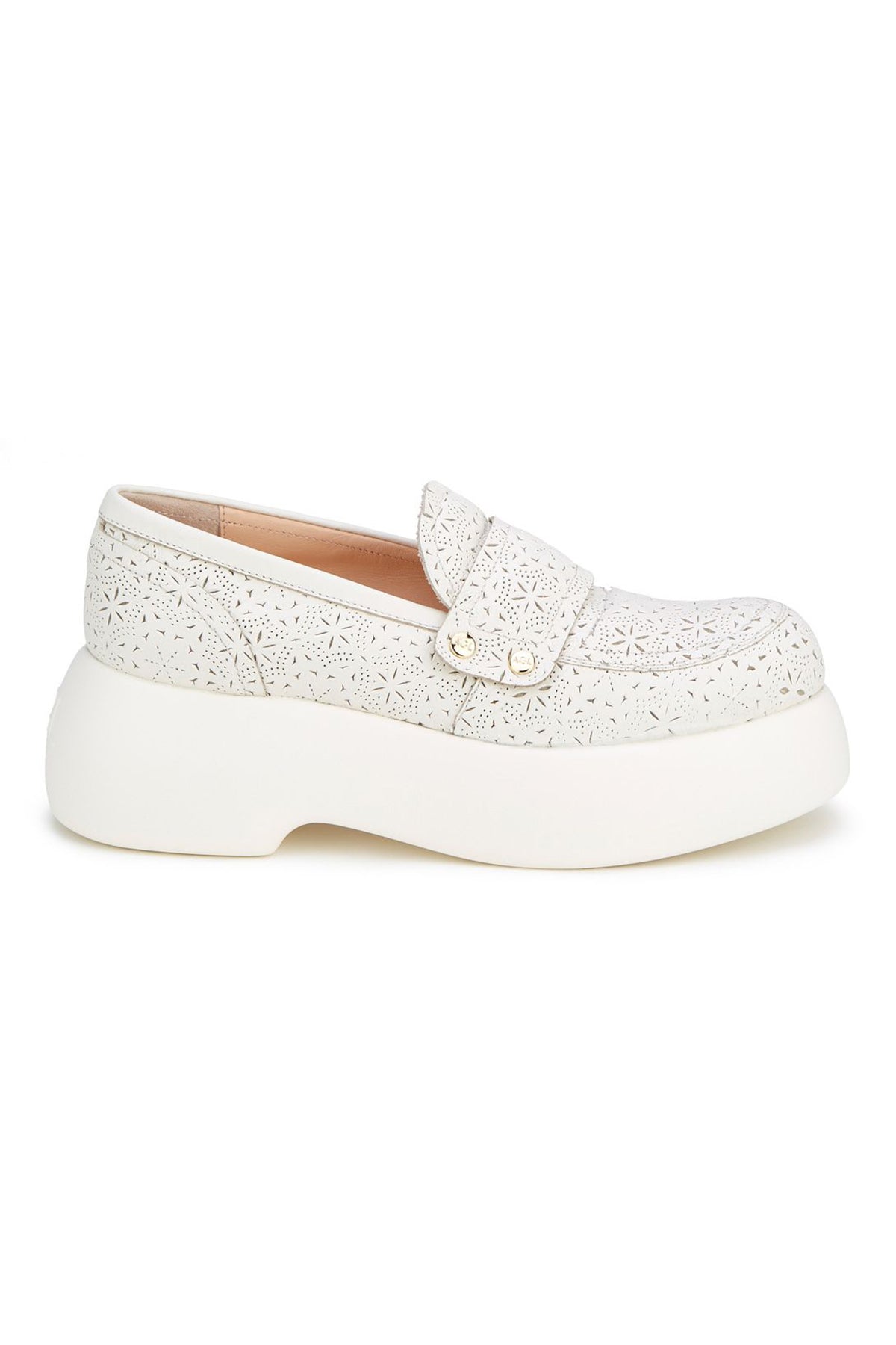 Agl Spring Lazer Çiçek Motifli Deri Loafer-Libas Trendy Fashion Store