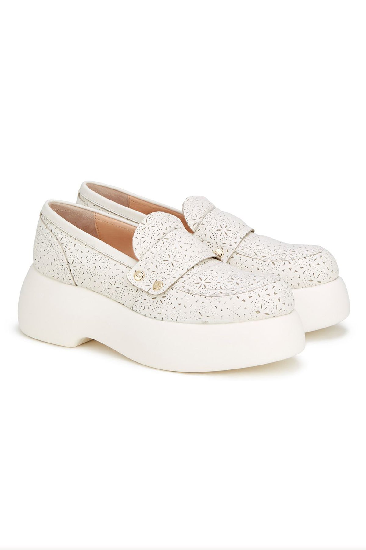 Agl Spring Lazer Çiçek Motifli Deri Loafer-Libas Trendy Fashion Store