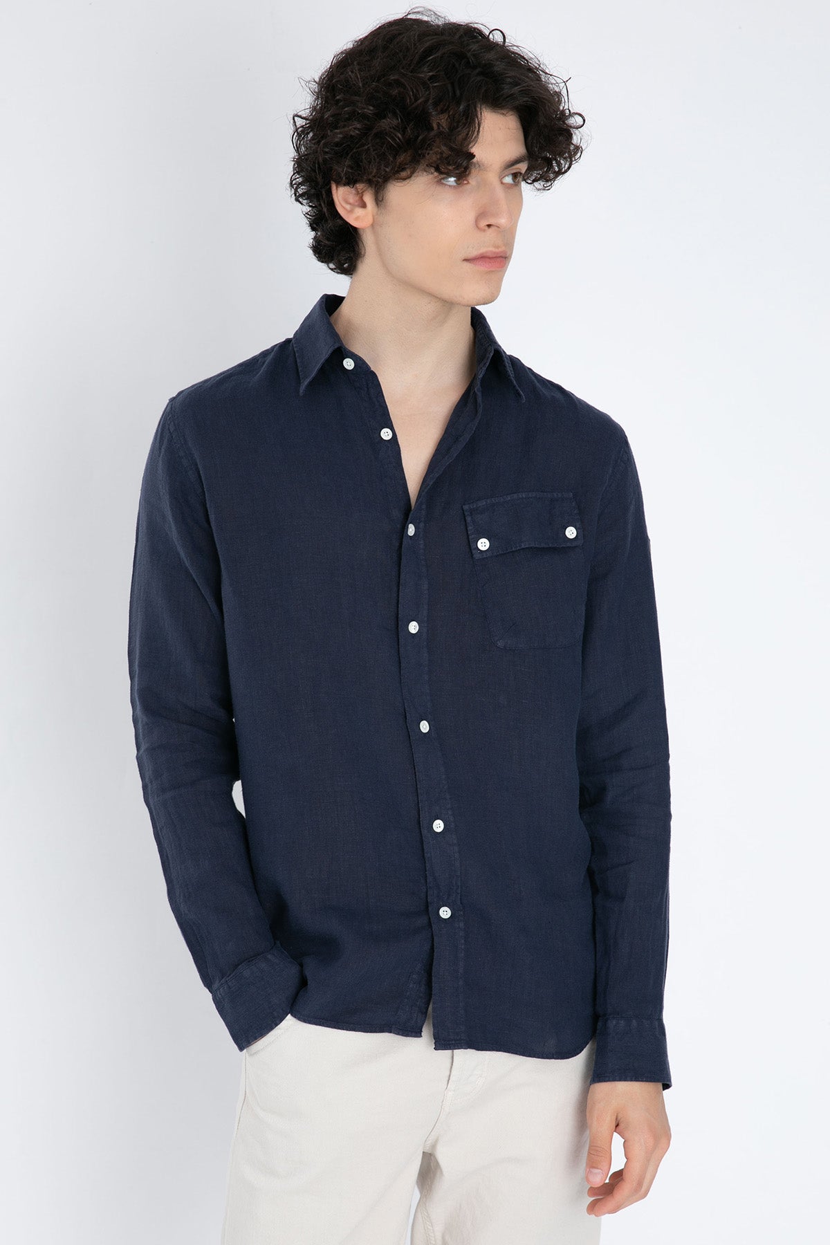 Belstaff Cep Detaylı Keten Gömlek-Libas Trendy Fashion Store