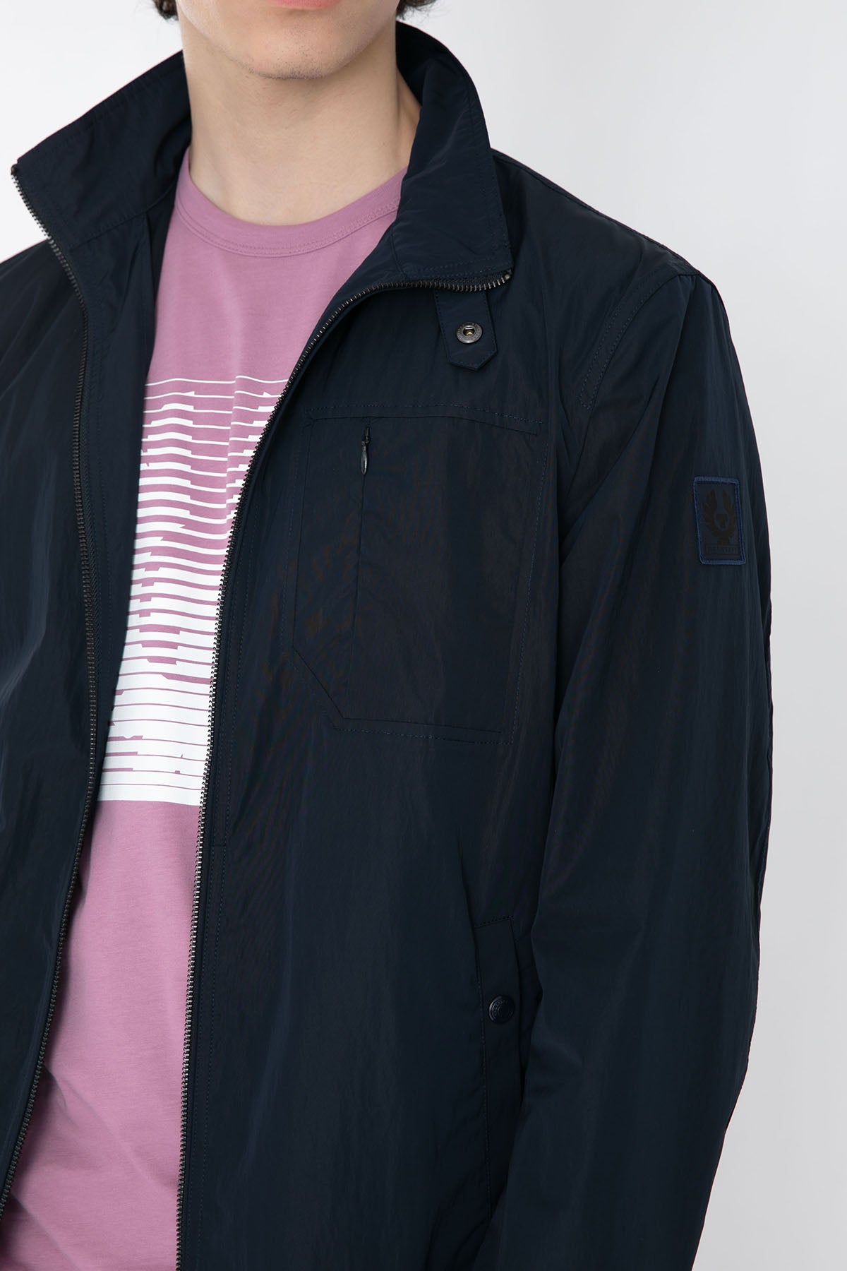 Belstaff Dik Yaka Fermuarlı İnce Mont-Libas Trendy Fashion Store