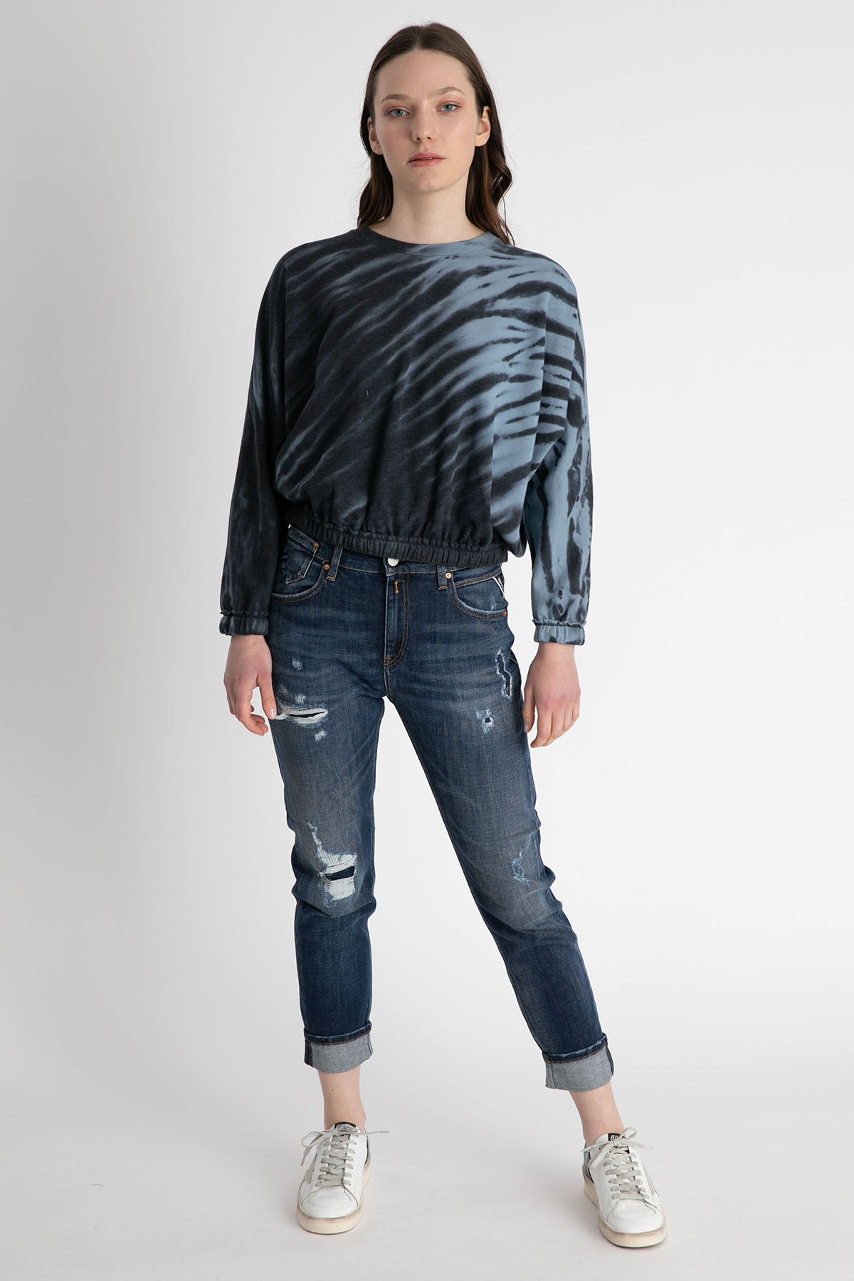 Replay Marty Yırtık Detaylı Streç Slim Boyfriend Fit Jeans-Libas Trendy Fashion Store