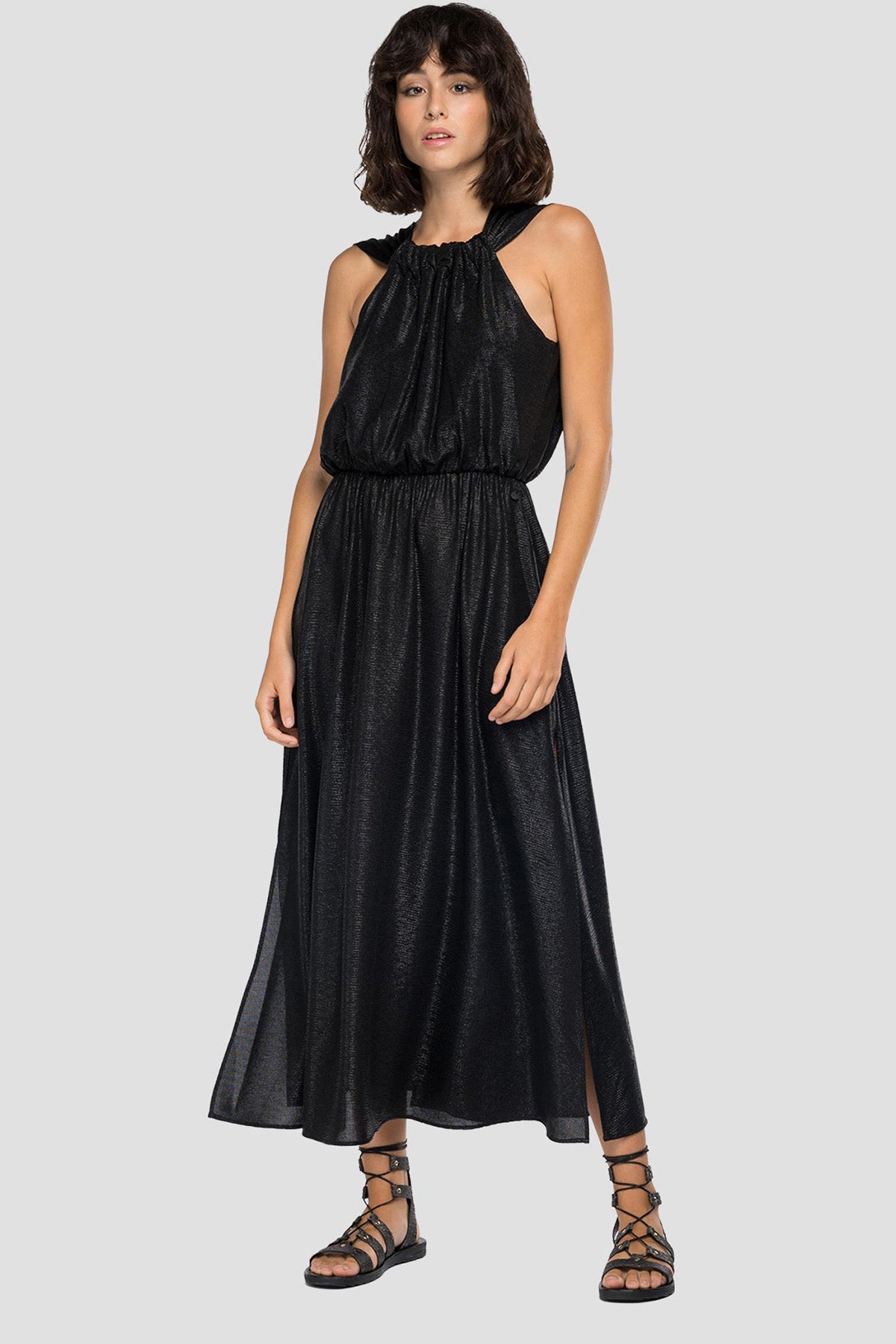 Replay Belden Büzgülü Maxi Elbise-Libas Trendy Fashion Store