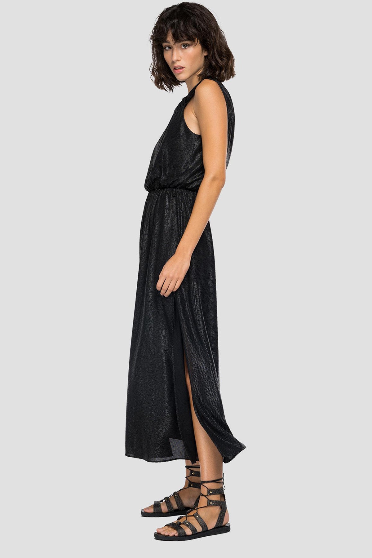 Replay Belden Büzgülü Maxi Elbise-Libas Trendy Fashion Store