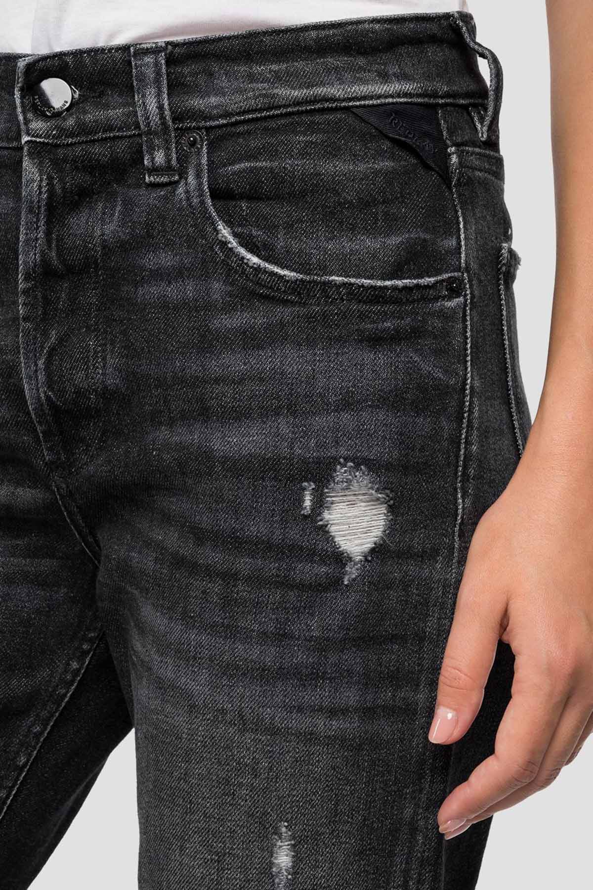 Replay Maijke Straight Crop Fit Yüksek Bel Streç Jeans-Libas Trendy Fashion Store