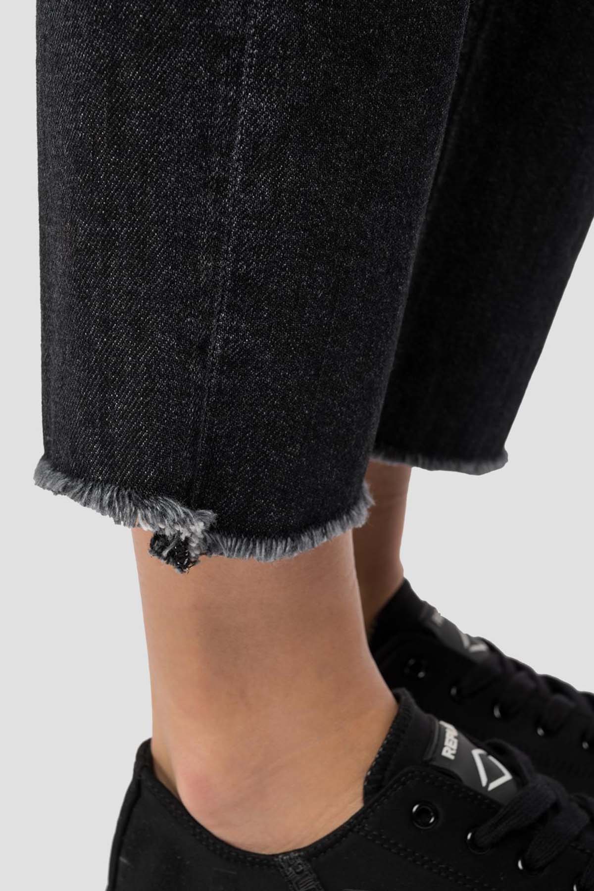 Replay Maijke Straight Crop Fit Yüksek Bel Streç Jeans-Libas Trendy Fashion Store