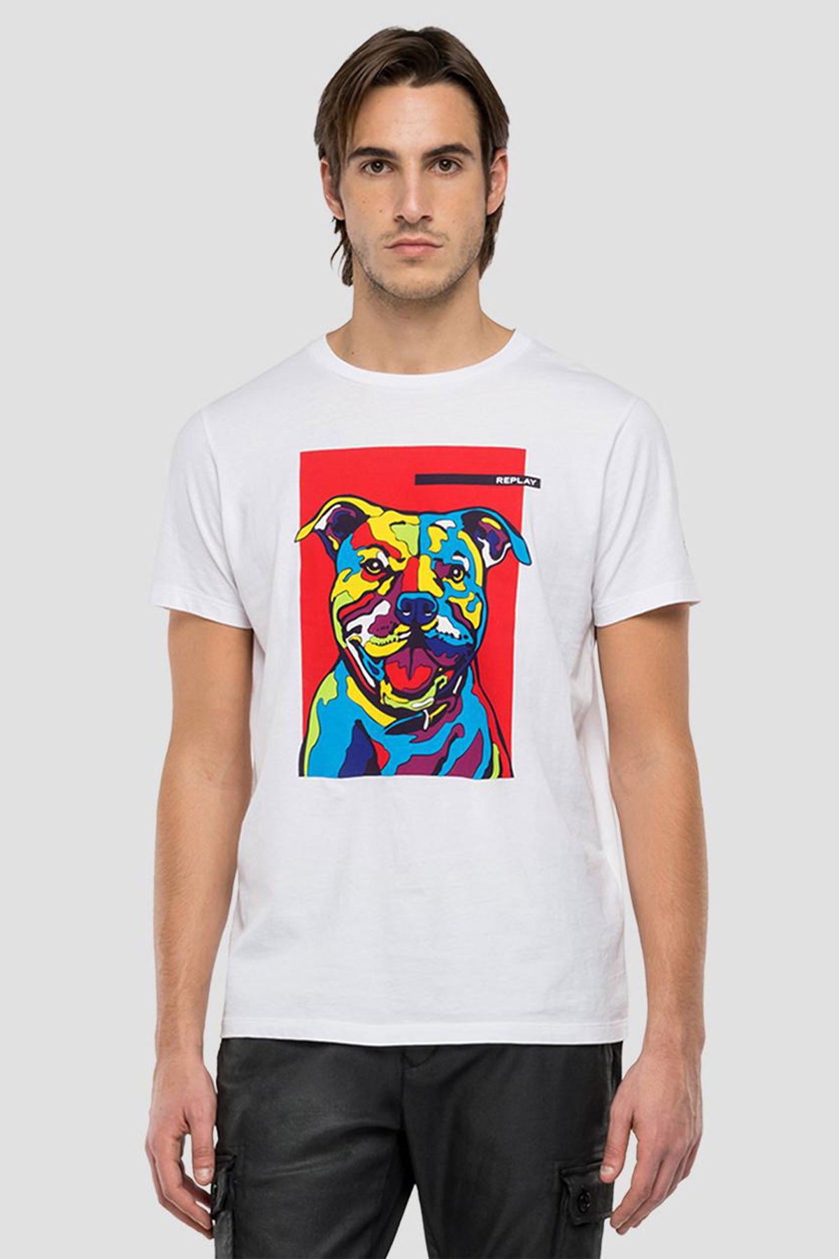 Replay Yuvarlak Yaka Köpek Grafikli T-shirt-Libas Trendy Fashion Store