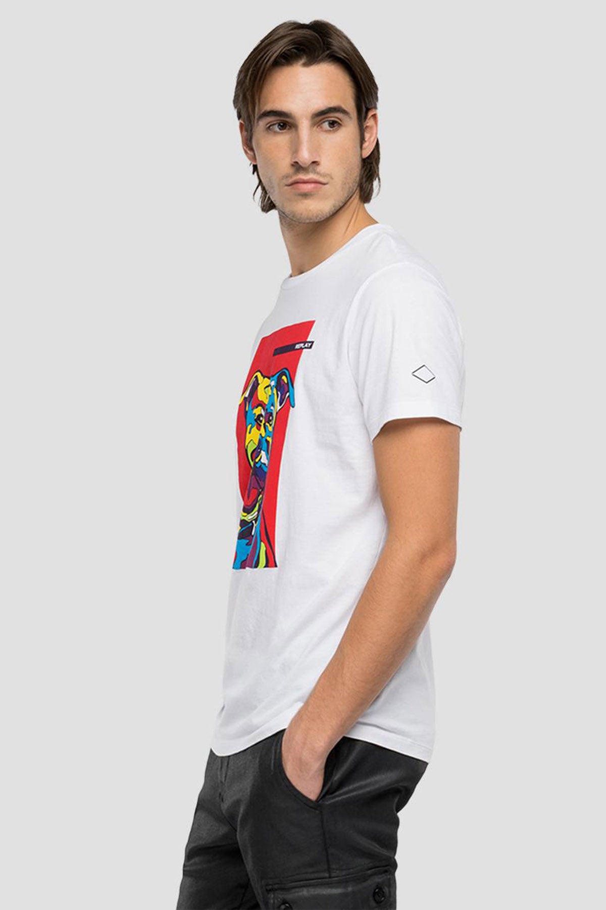 Replay Yuvarlak Yaka Köpek Grafikli T-shirt-Libas Trendy Fashion Store