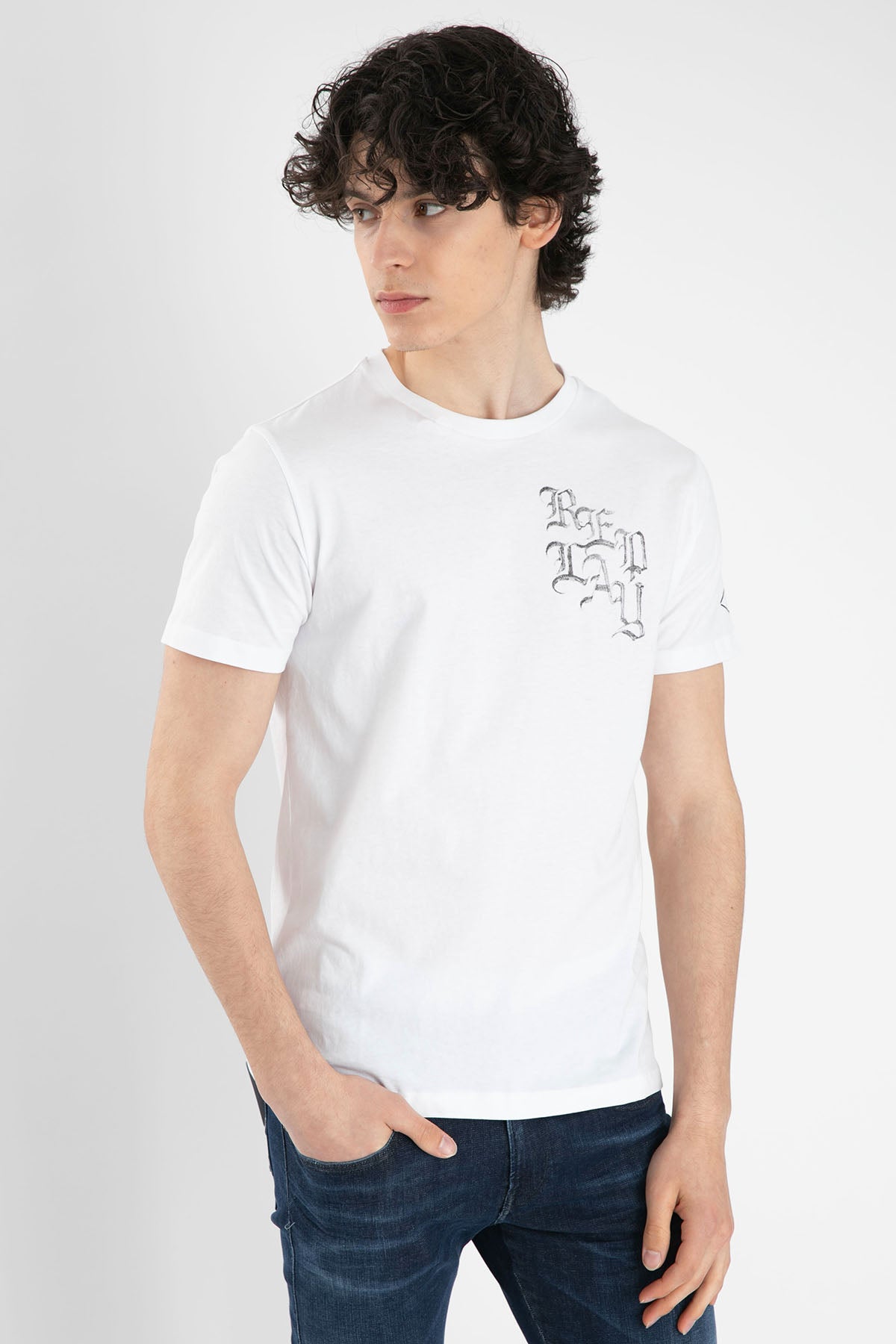 Replay Yuvarlak Yaka Baskılı T-shirt-Libas Trendy Fashion Store