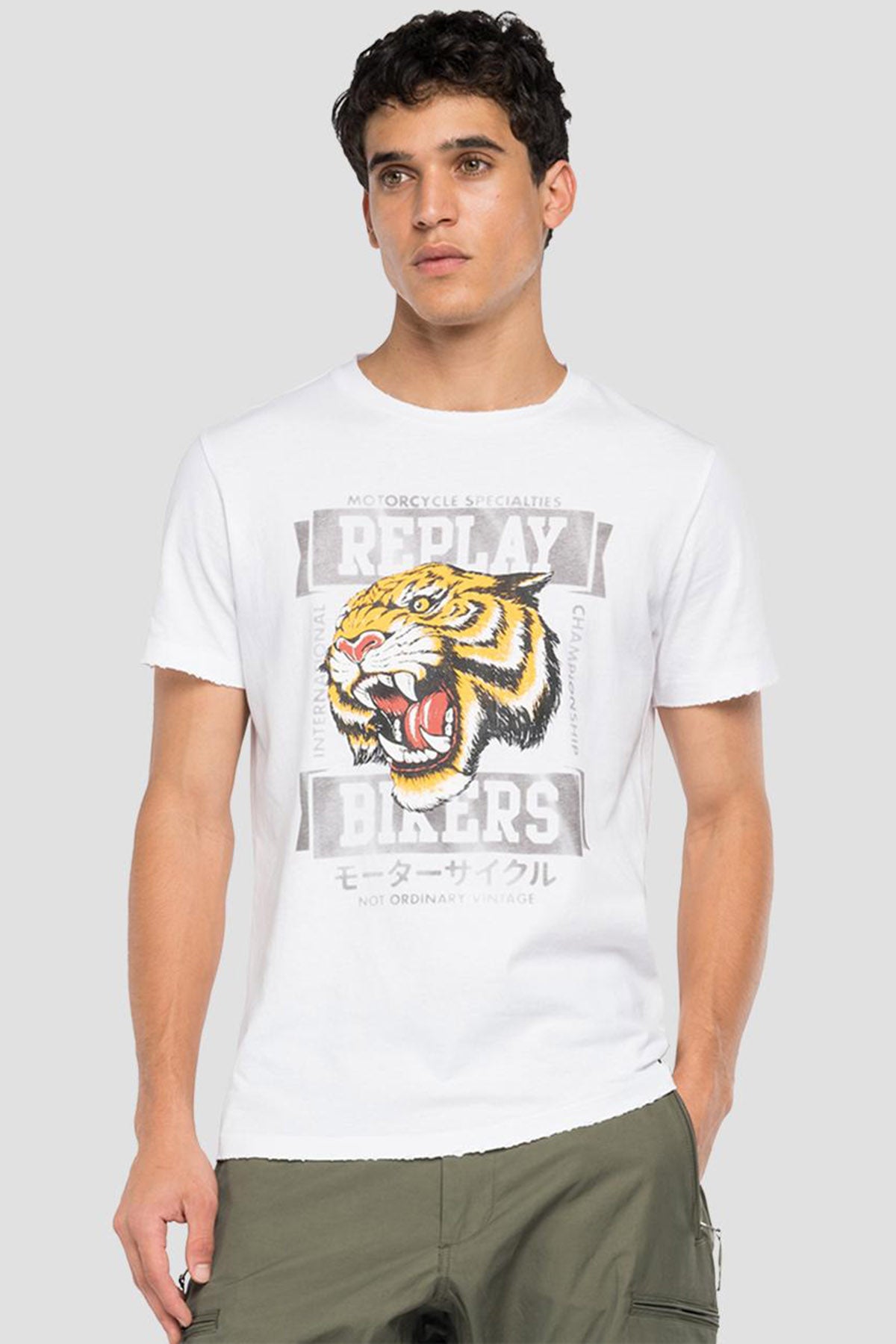 Replay Yuvarlak Yaka Kaplan Grafikli T-shirt-Libas Trendy Fashion Store