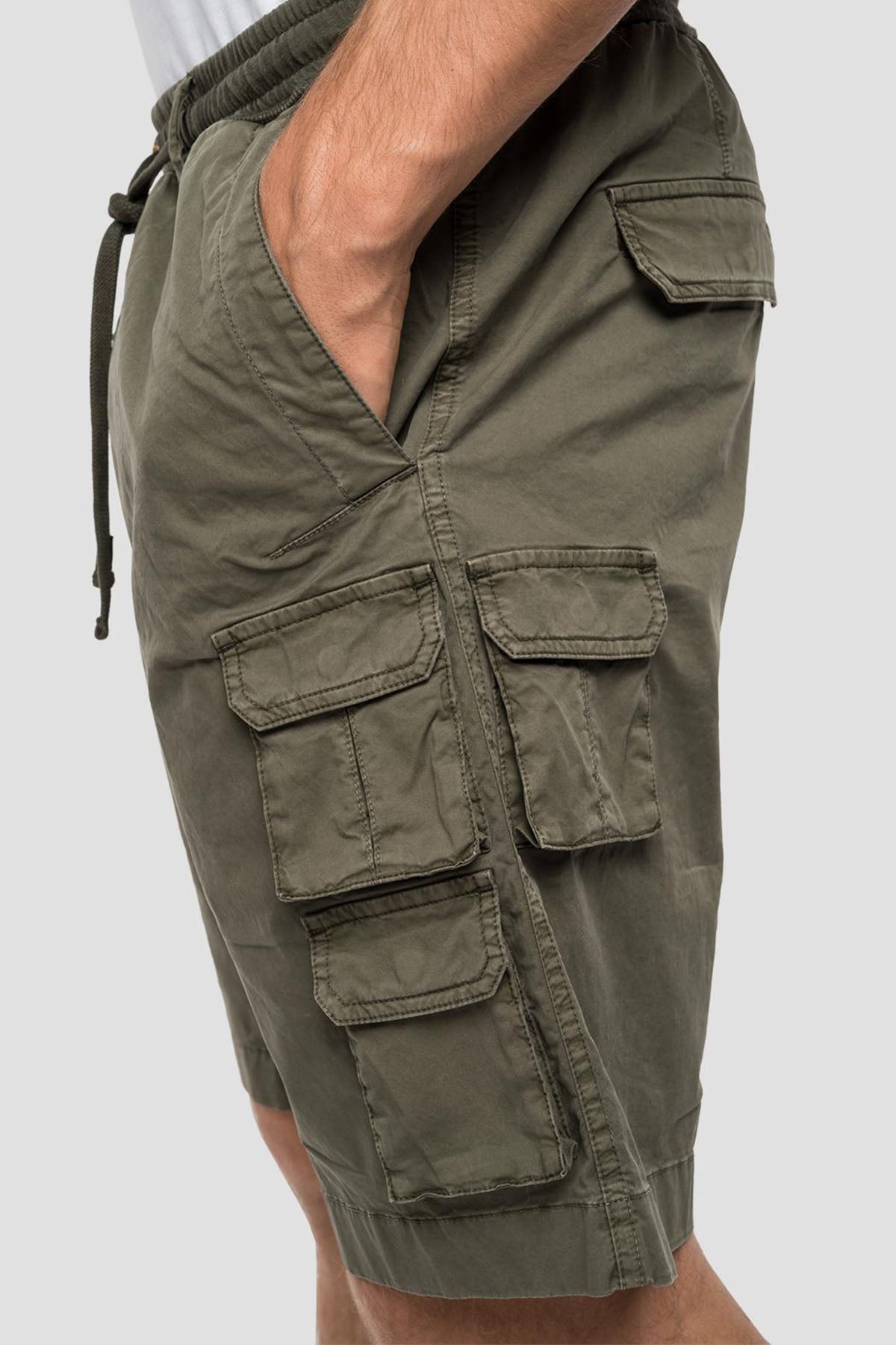 Replay Beli Lastikli Kargo Cepli Streç Şort-Libas Trendy Fashion Store