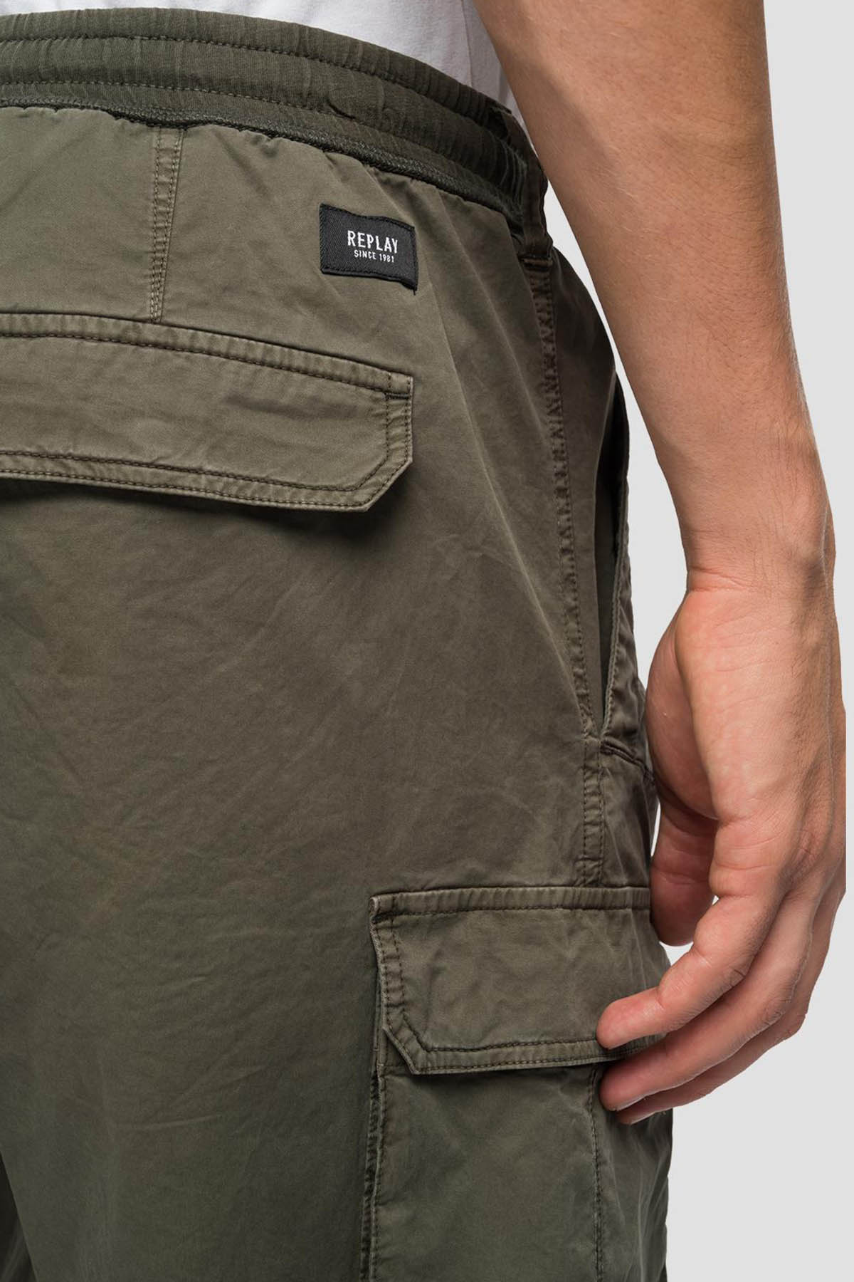 Replay Beli Lastikli Kargo Cepli Streç Şort-Libas Trendy Fashion Store