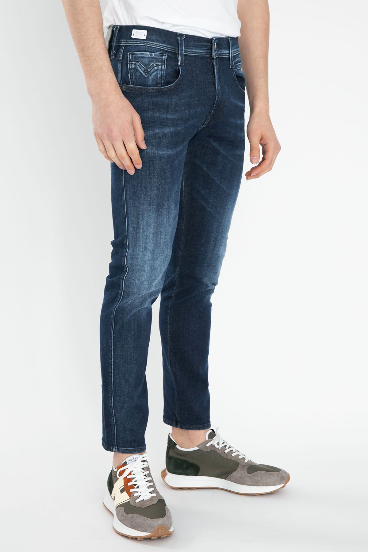 Replay Hyperflex Re-Used White Shades Anbass Slim Fit Jeans-Libas Trendy Fashion Store