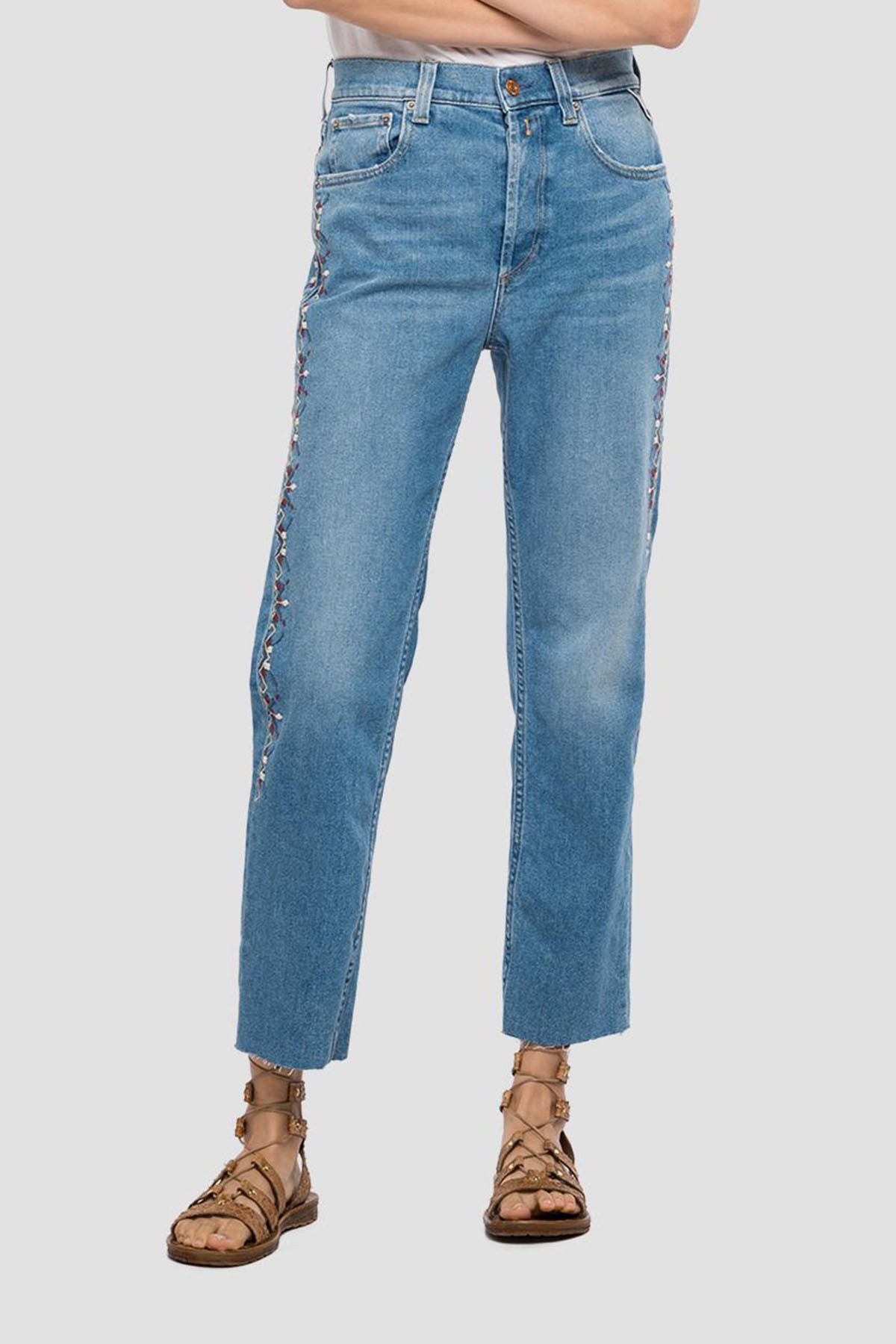 Replay Maijke Cropped Straight Fit Yüksek Bel Jeans-Libas Trendy Fashion Store