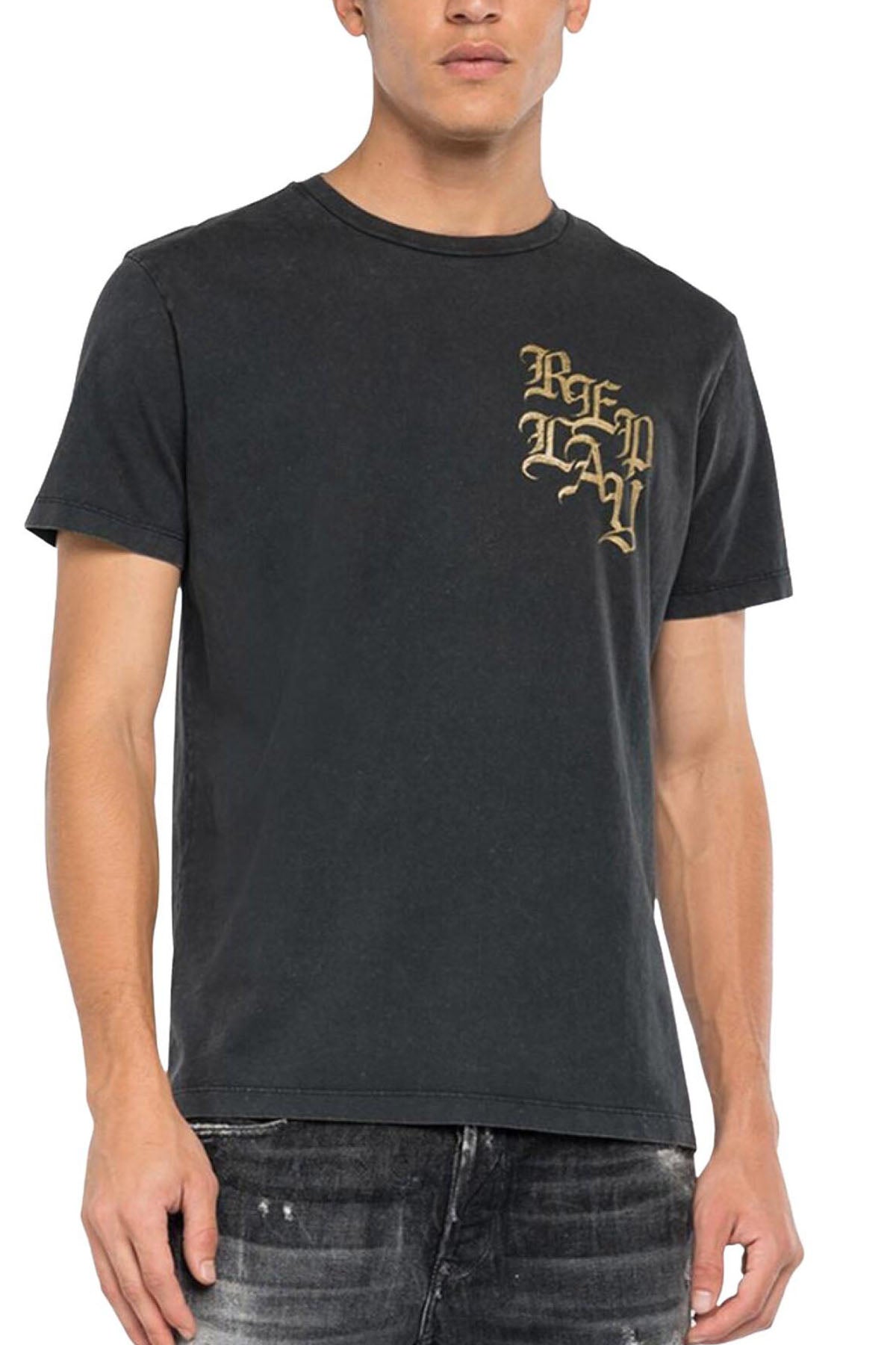 Replay Yuvarlak Yaka Baskılı T-shirt-Libas Trendy Fashion Store