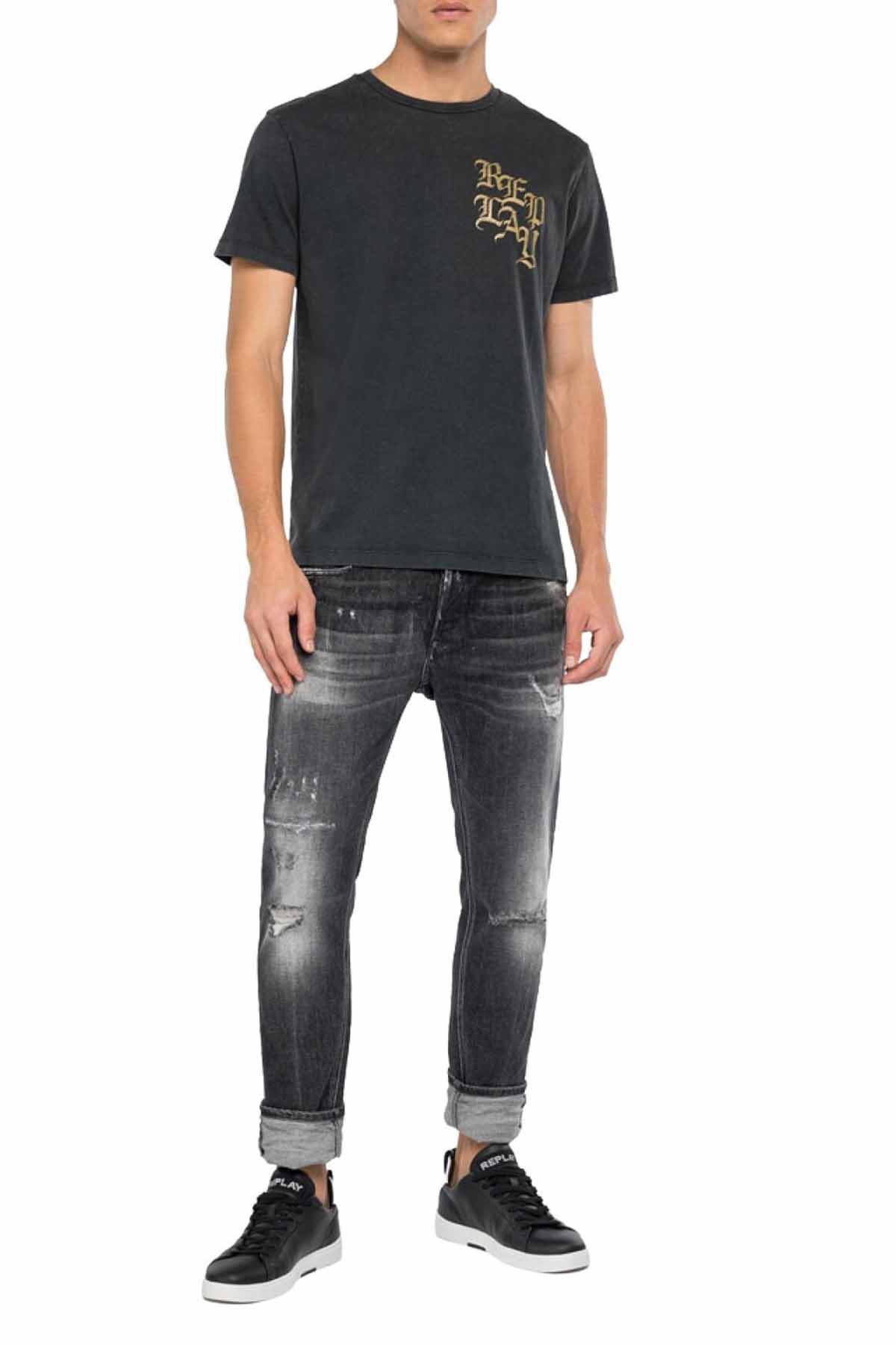 Replay Yuvarlak Yaka Baskılı T-shirt-Libas Trendy Fashion Store