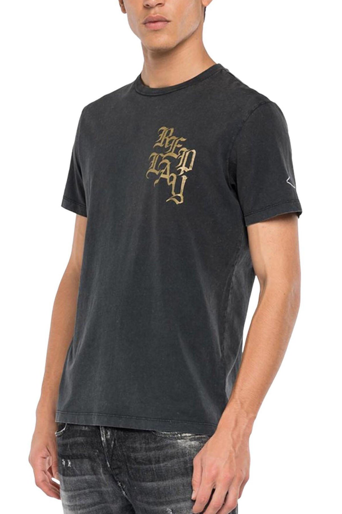 Replay Yuvarlak Yaka Baskılı T-shirt-Libas Trendy Fashion Store