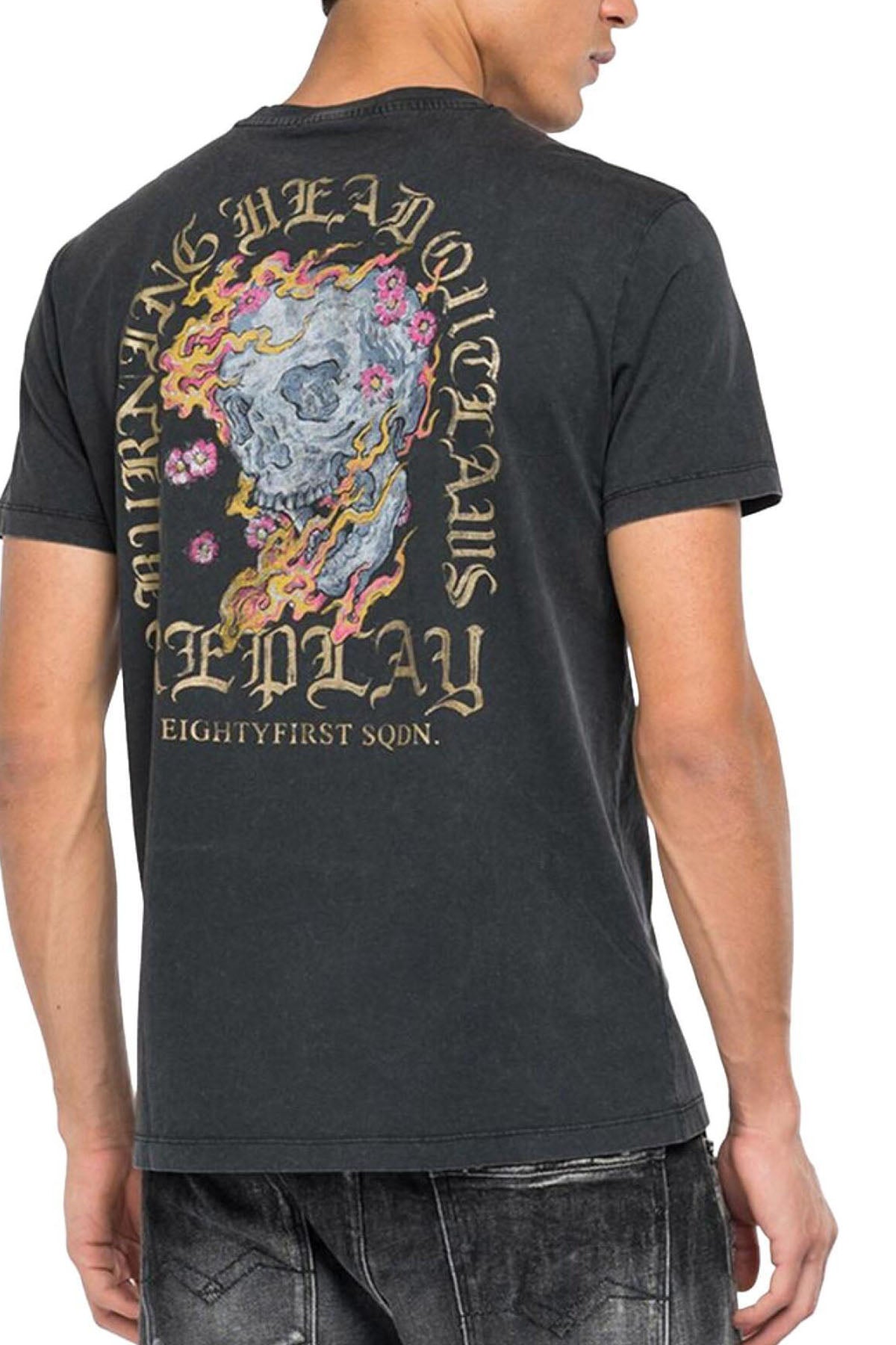 Replay Yuvarlak Yaka Baskılı T-shirt-Libas Trendy Fashion Store