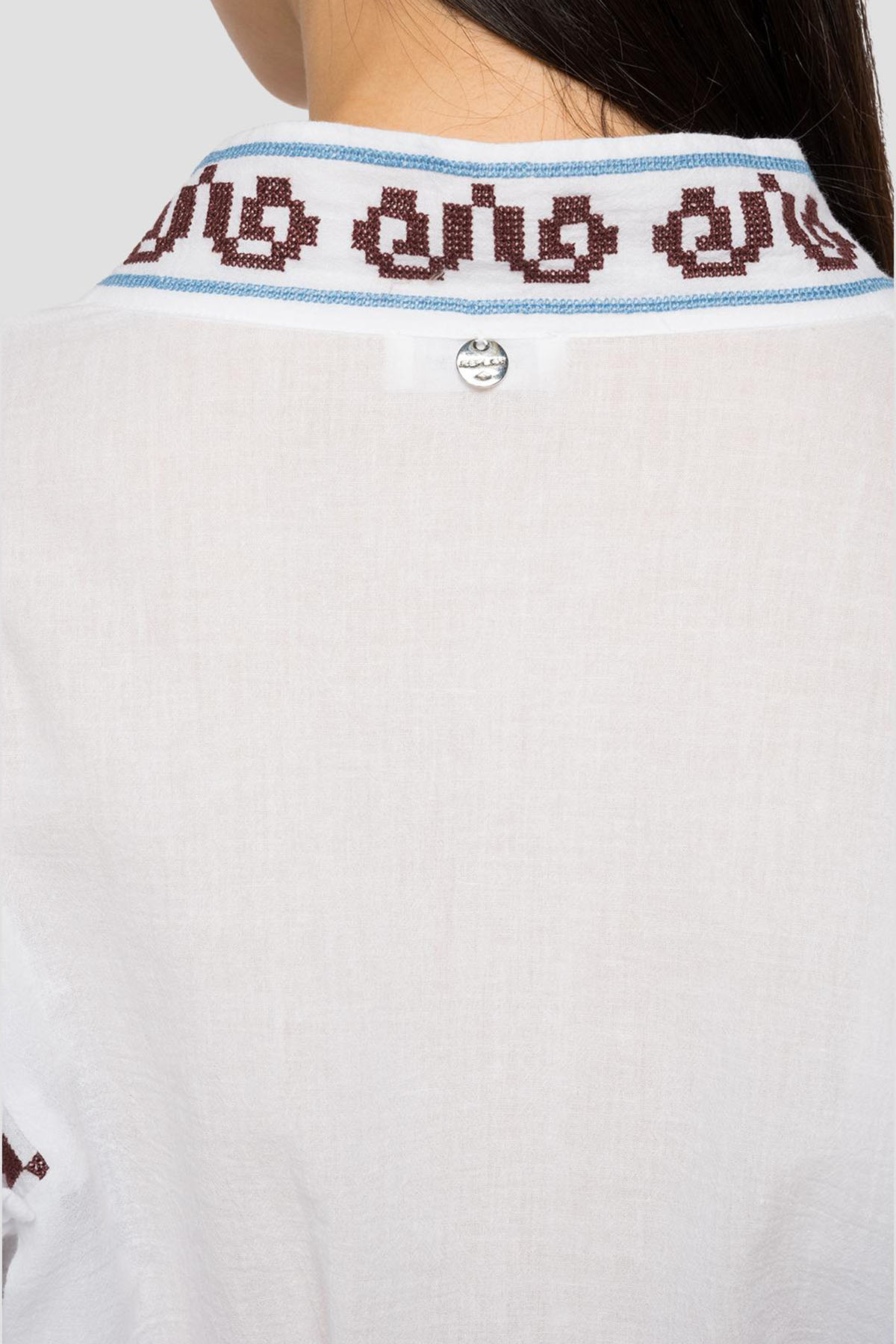 Replay Nakış Desenli Belden Kuşaklı Balon Kol Gömlek-Libas Trendy Fashion Store