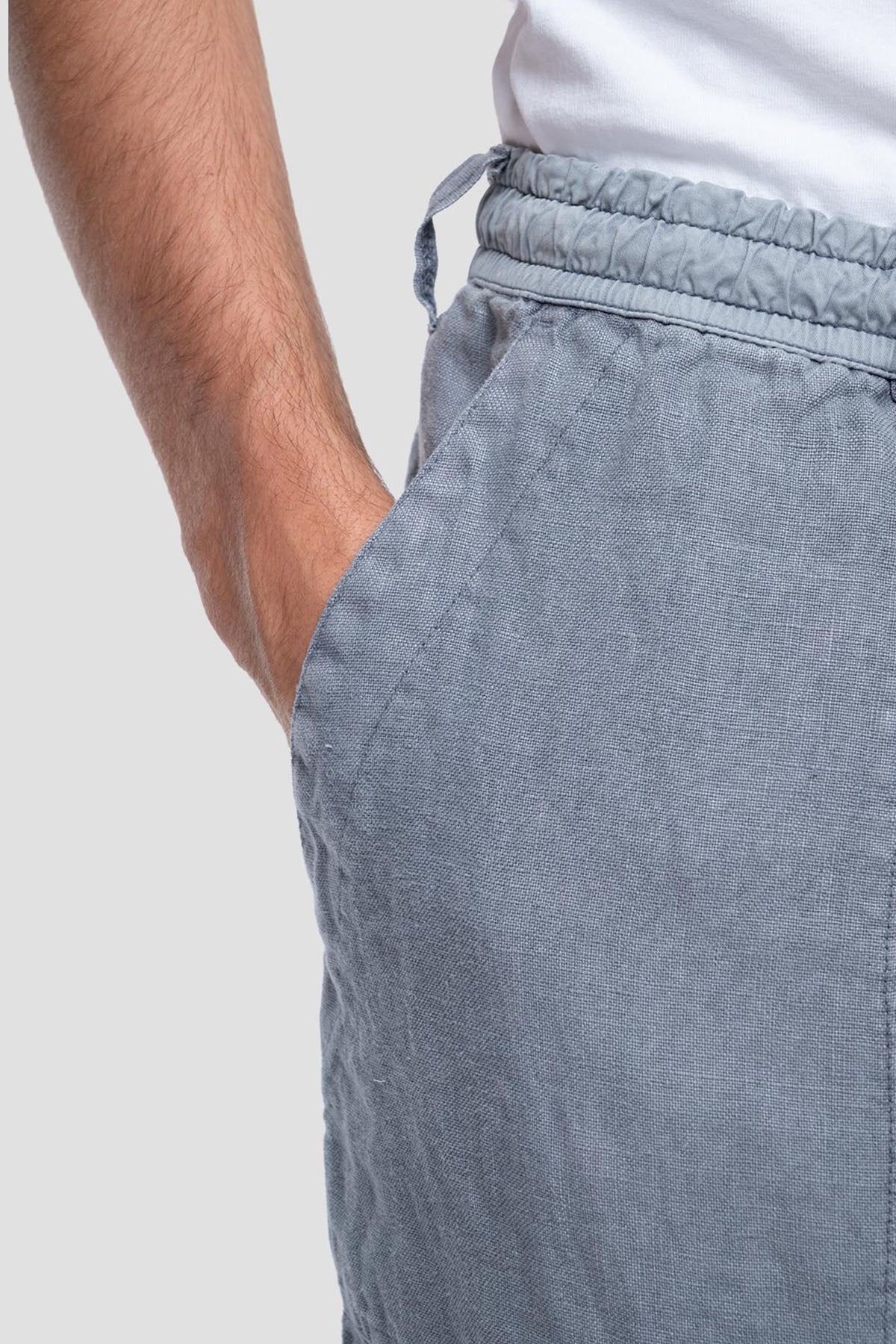 Replay Relaxed Fit Beli Lastikli Keten Pantolon-Libas Trendy Fashion Store