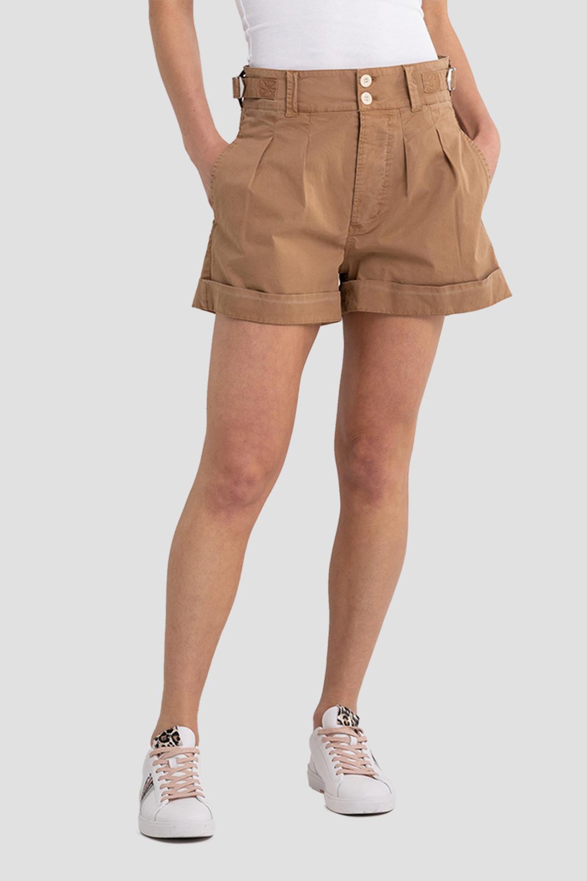 Replay Yüksek Bel Pileli Streç Şort-Libas Trendy Fashion Store