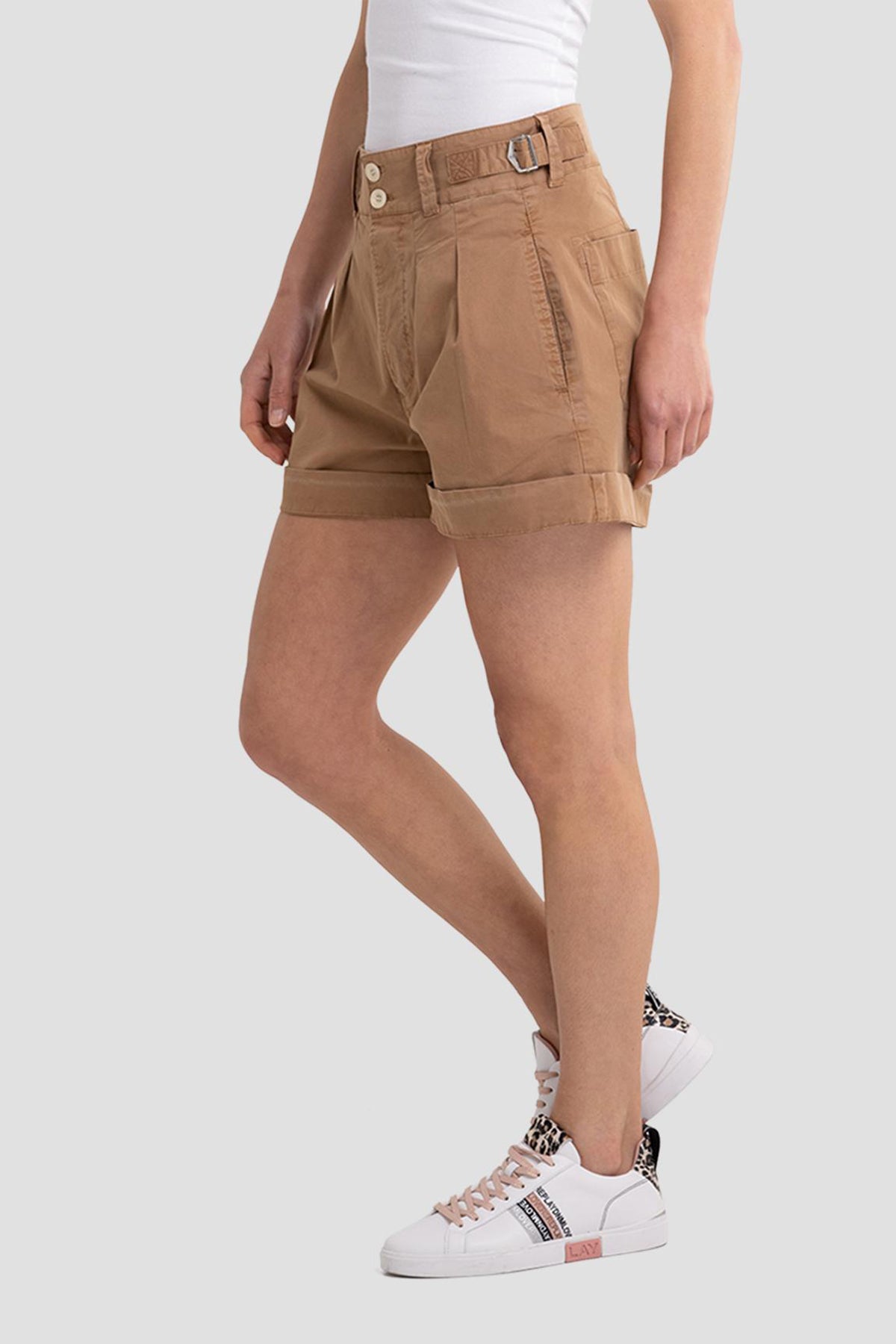 Replay Yüksek Bel Pileli Streç Şort-Libas Trendy Fashion Store