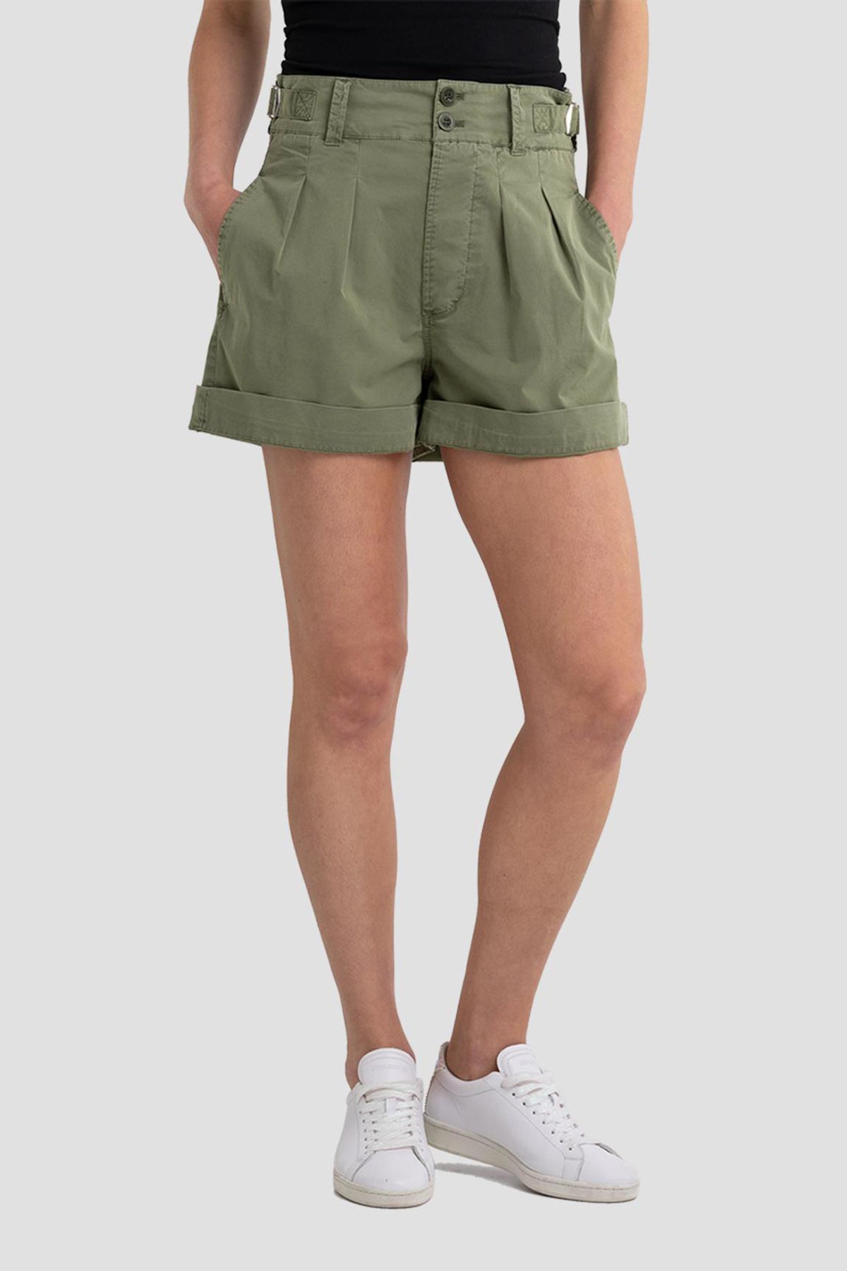 Replay Yüksek Bel Pileli Streç Şort-Libas Trendy Fashion Store