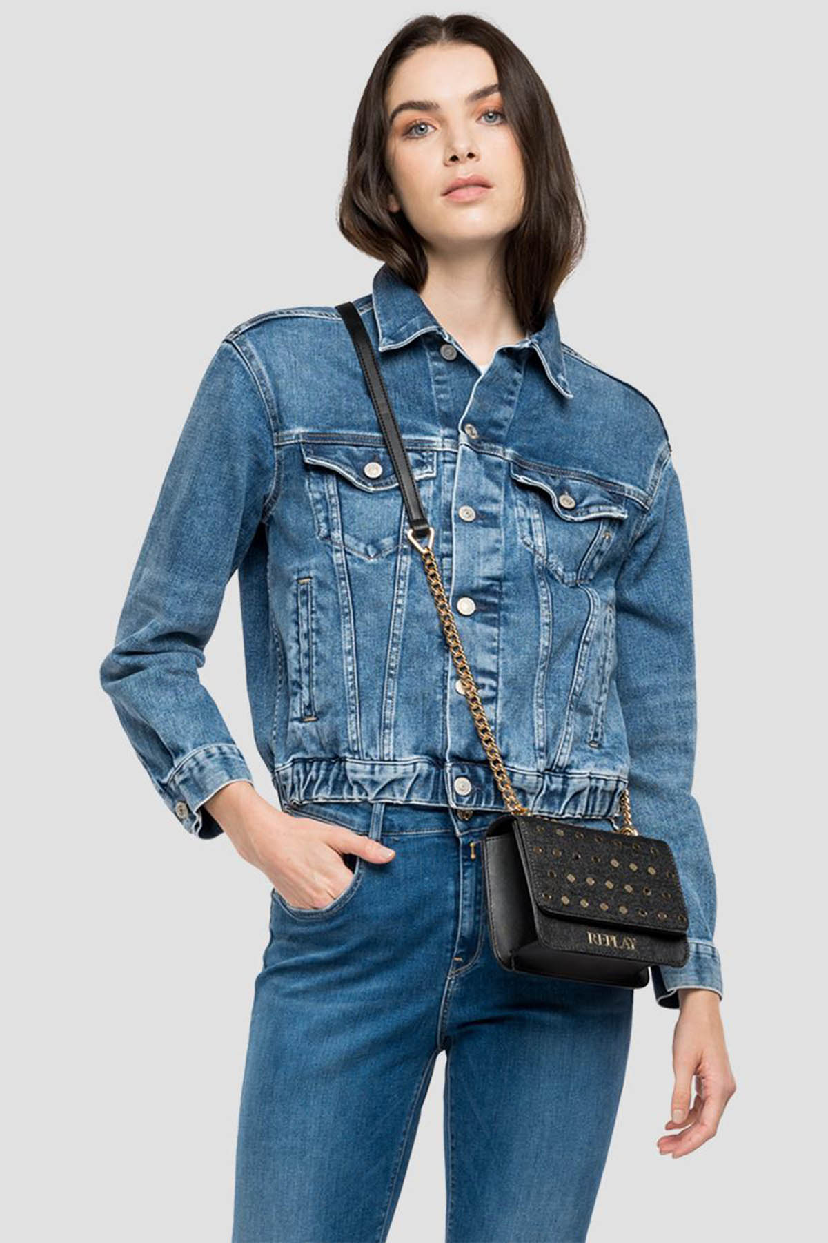 Replay Beli Lastikli Denim Ceket-Libas Trendy Fashion Store