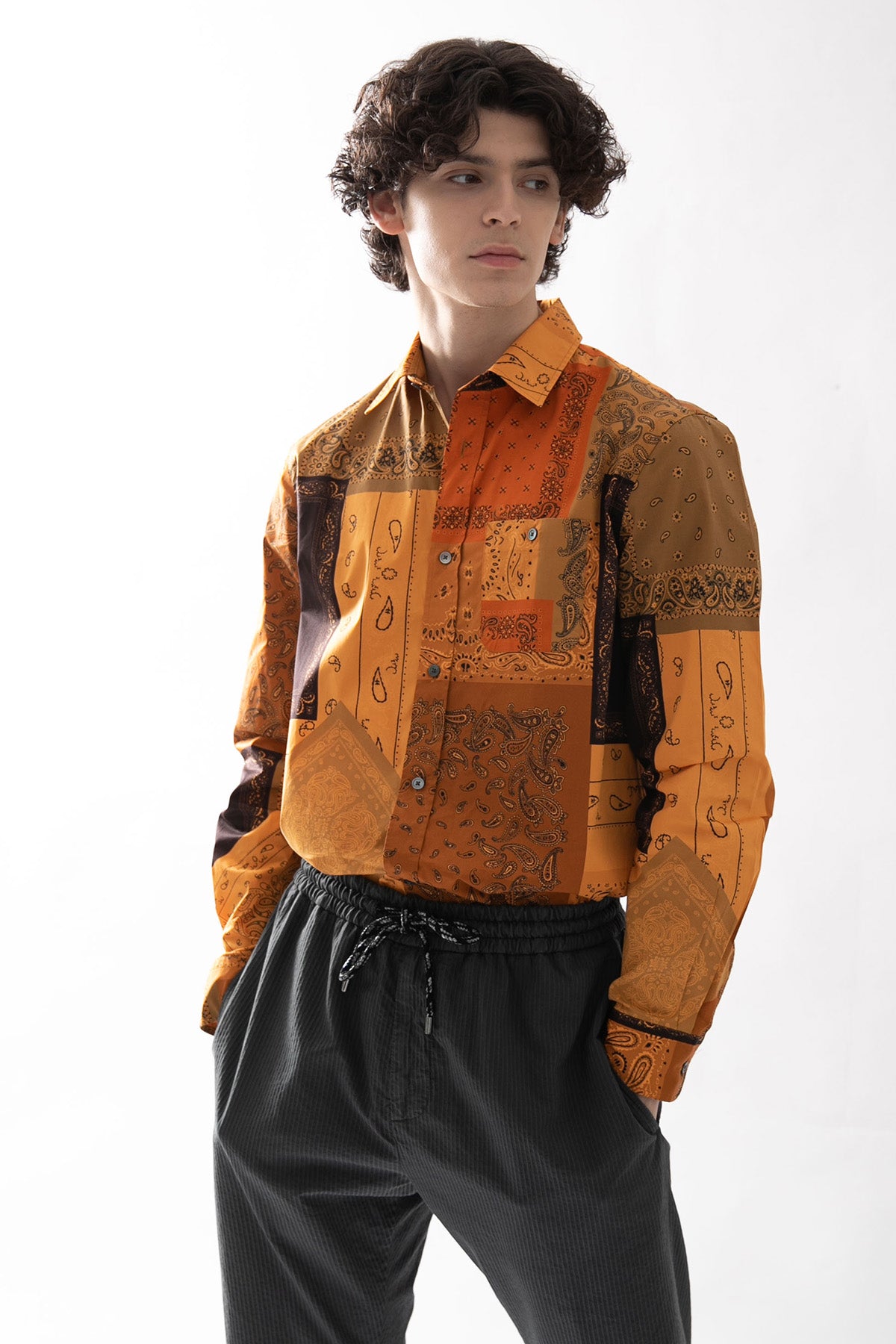 Kenzo Cep Detaylı Şal Desen Gömlek-Libas Trendy Fashion Store