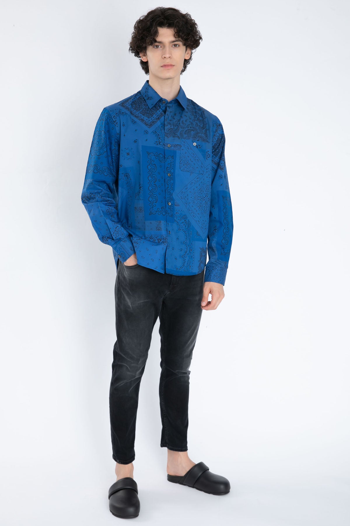 Kenzo Cep Detaylı Şal Desen Gömlek-Libas Trendy Fashion Store