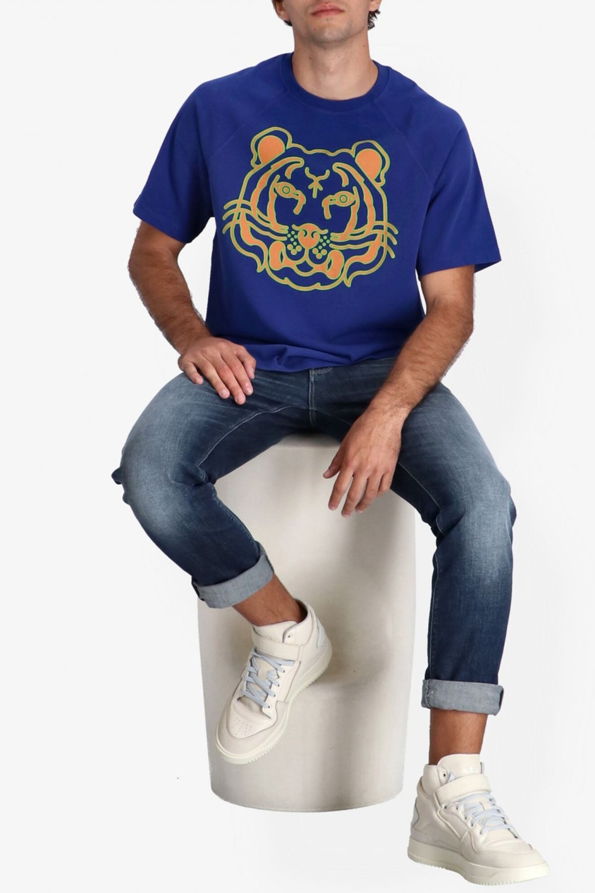 Kenzo Geniş Kesim Kaplan Logolu T-shirt-Libas Trendy Fashion Store