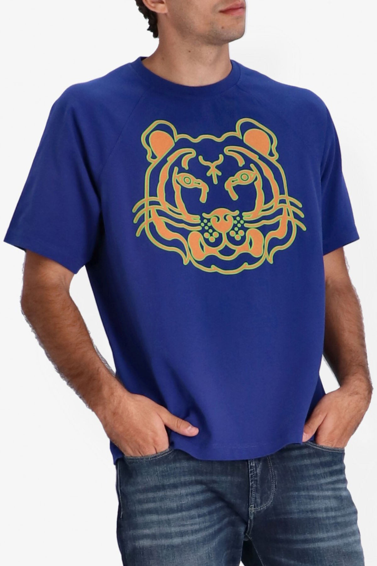 Kenzo Geniş Kesim Kaplan Logolu T-shirt-Libas Trendy Fashion Store
