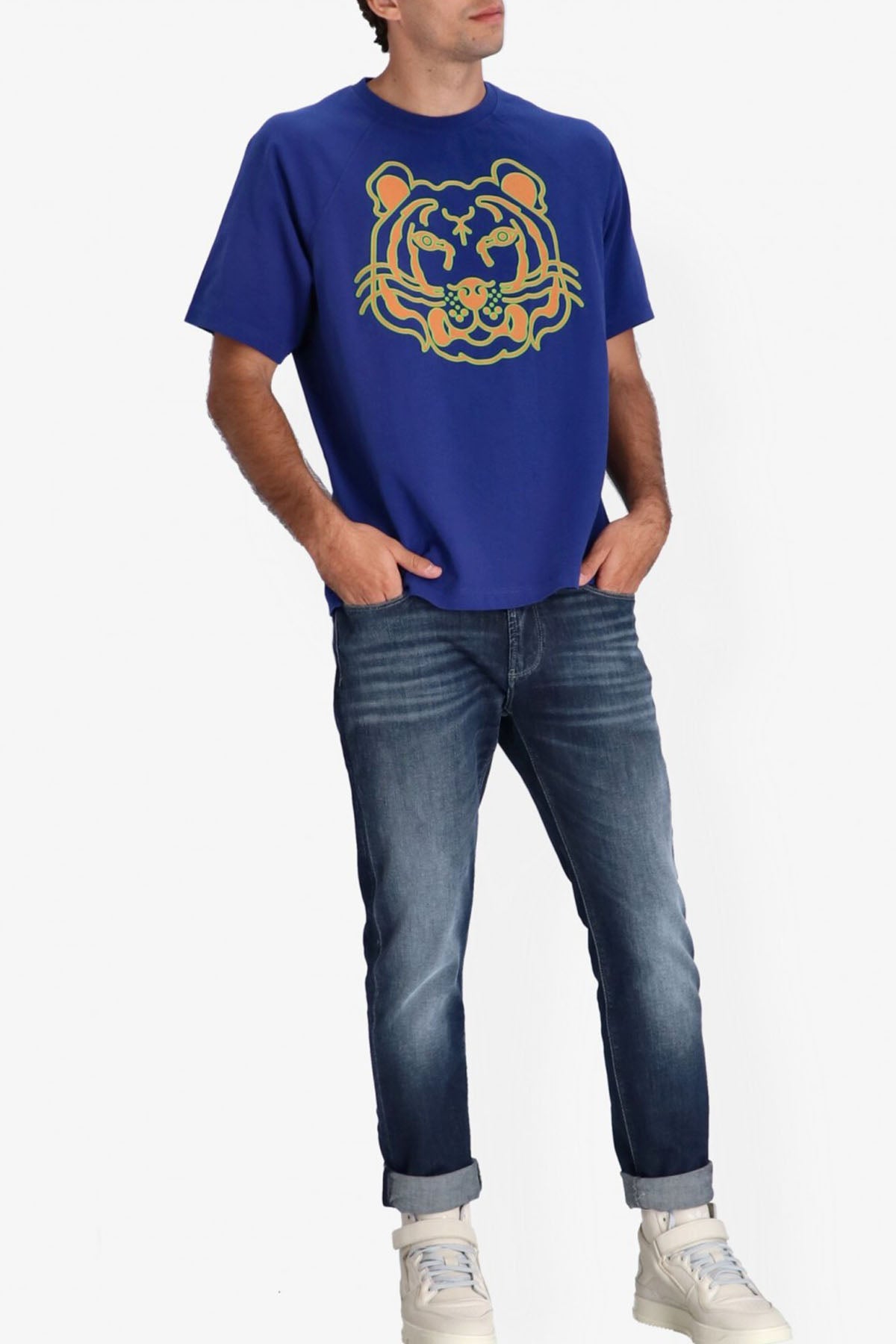 Kenzo Geniş Kesim Kaplan Logolu T-shirt-Libas Trendy Fashion Store