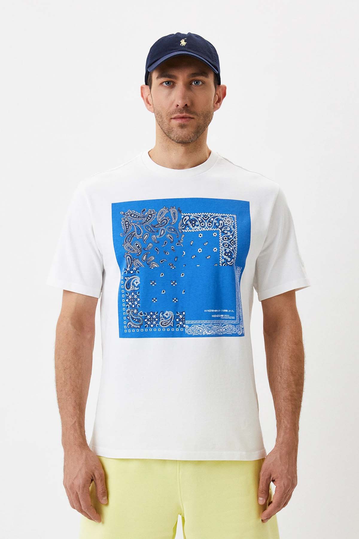 Kenzo Şal Desen Baskılı T-shirt-Libas Trendy Fashion Store