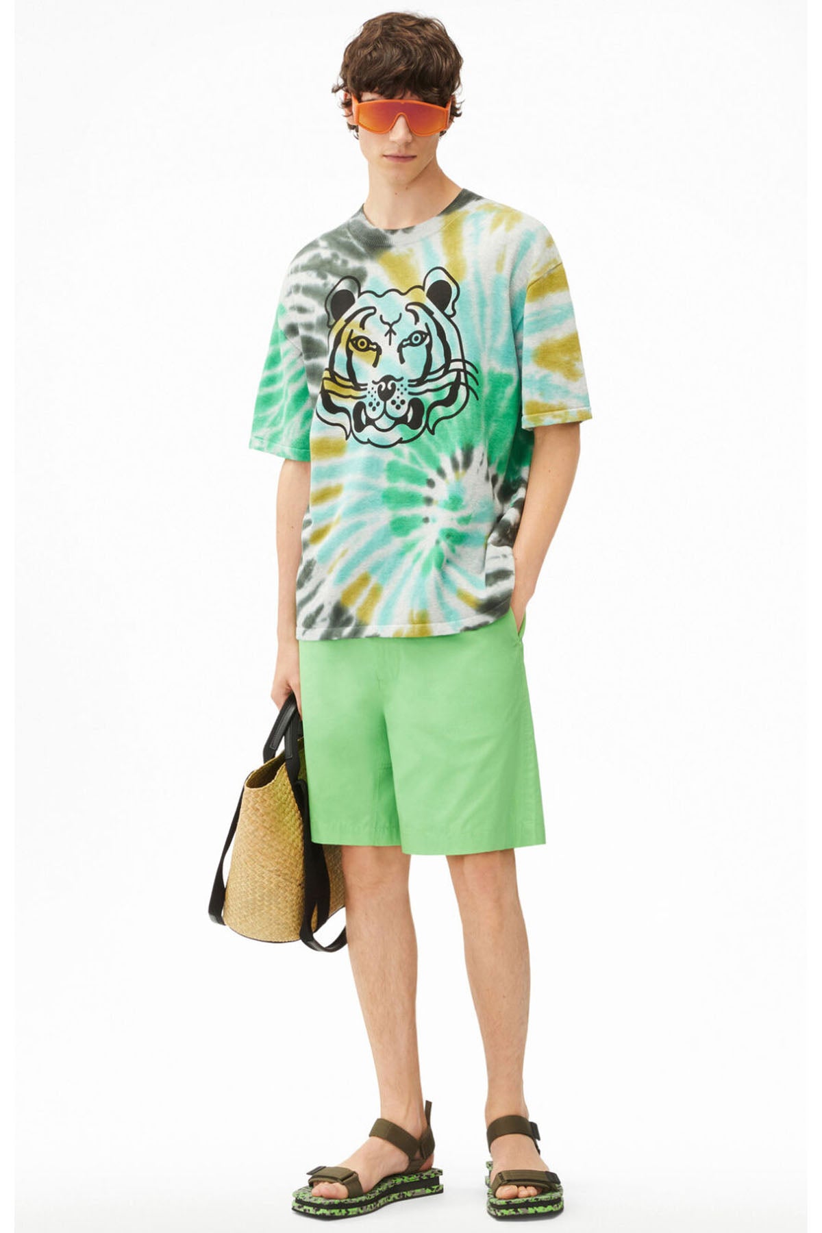 Kenzo Geniş Kesim Kaplan Logolu Triko T-shirt-Libas Trendy Fashion Store