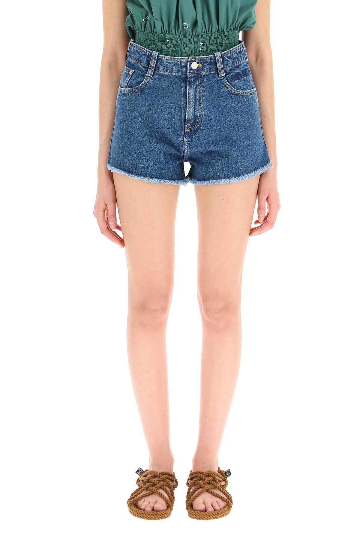 Kenzo Yüksek Bel Jean Şort-Libas Trendy Fashion Store