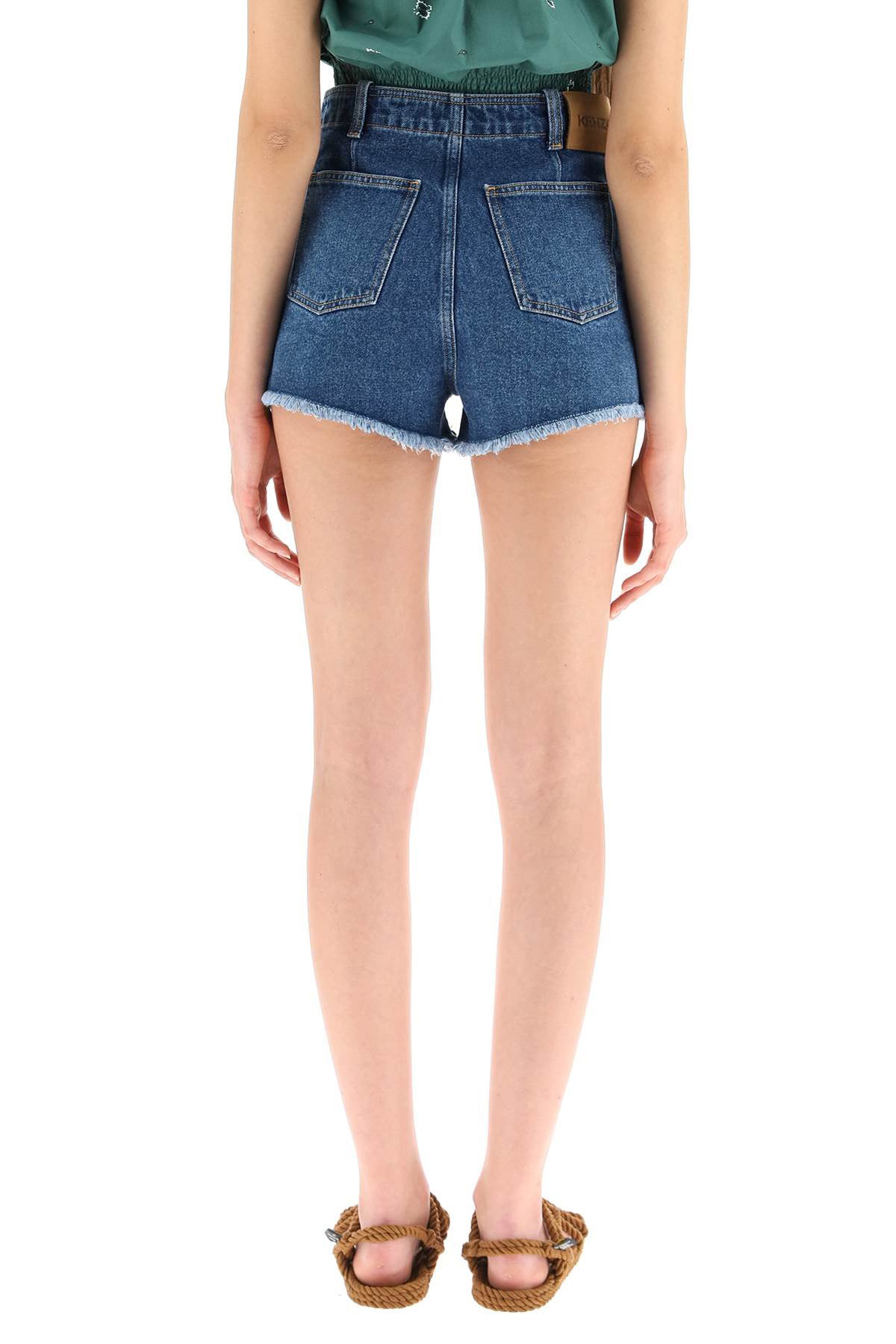 Kenzo Yüksek Bel Jean Şort-Libas Trendy Fashion Store