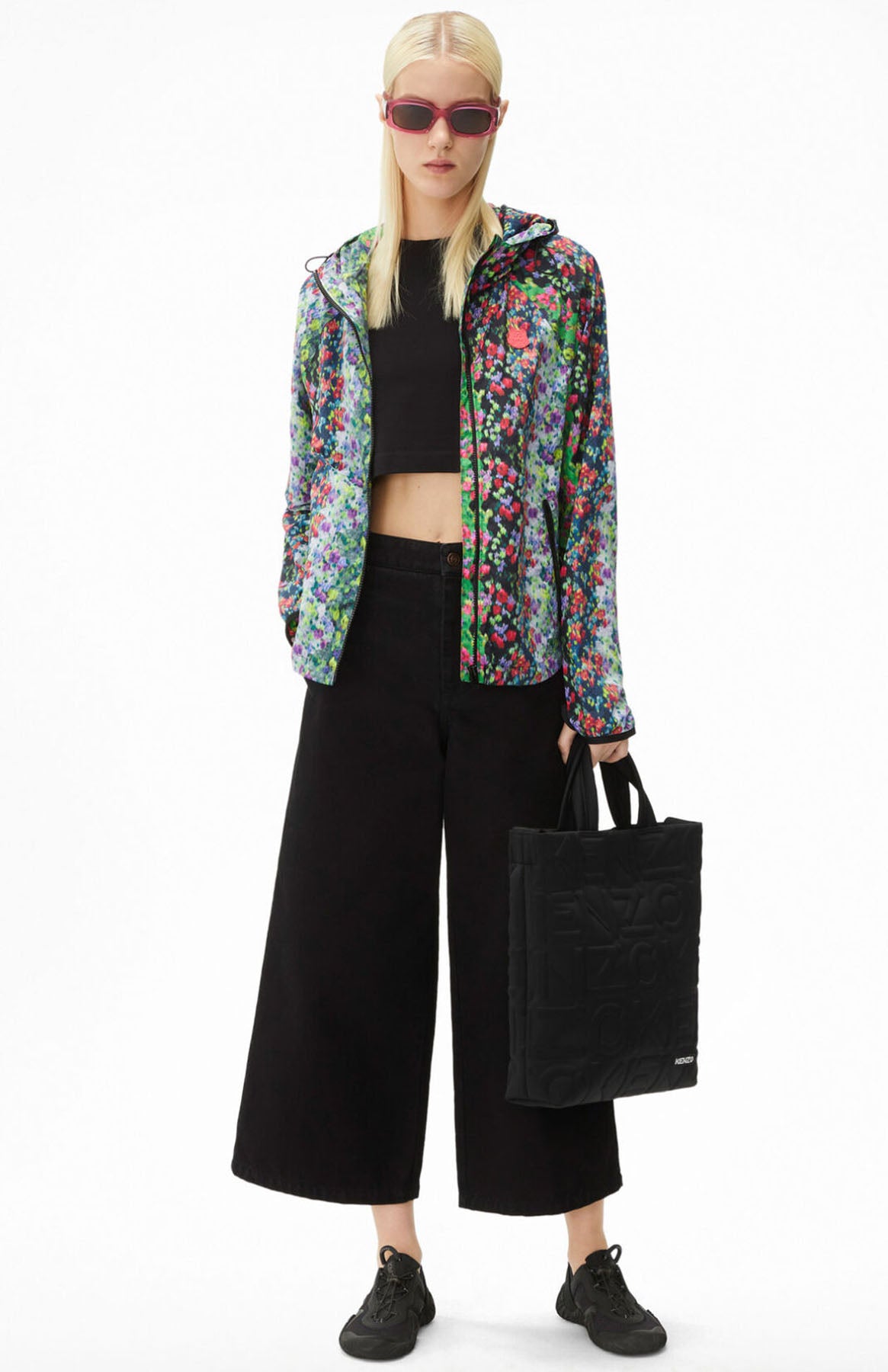 Kenzo Çiçek Desenli Kapüşonlu Rüzgarlık Ceket-Libas Trendy Fashion Store