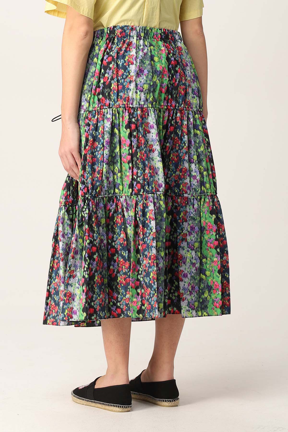 Kenzo Çiçek Desenli Büzgülü Midi Etek-Libas Trendy Fashion Store